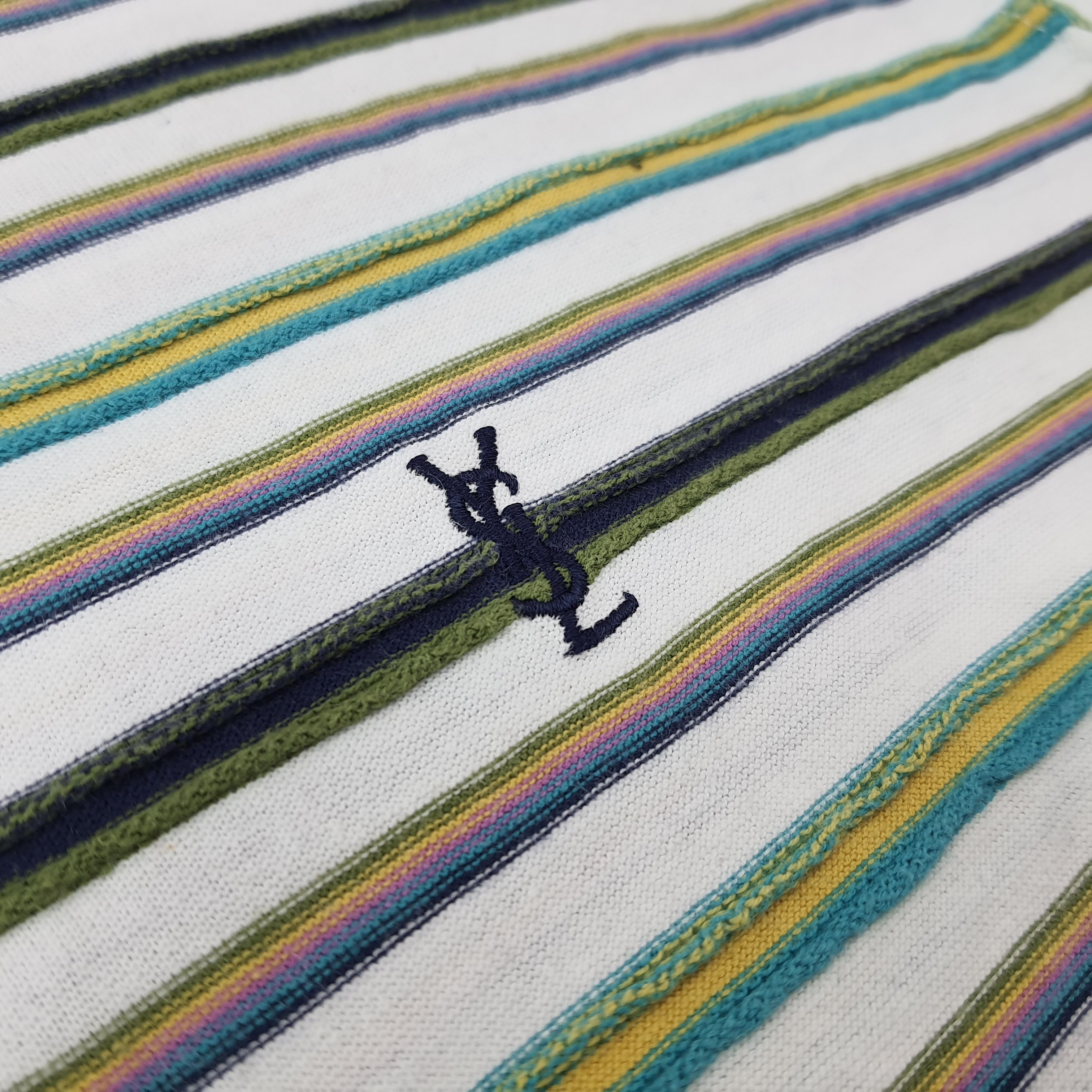 Yves Saint Laurent Vintage Yves Saint Laurent Striped Designer Tshirt C259N2 Size US L / EU 52-54 / 3 - 4 Thumbnail
