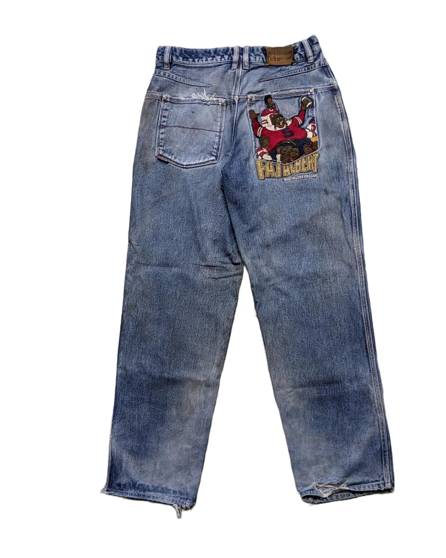 image of Fubu Fat Albert Double Knee Denim in Blue, Men's (Size 32)