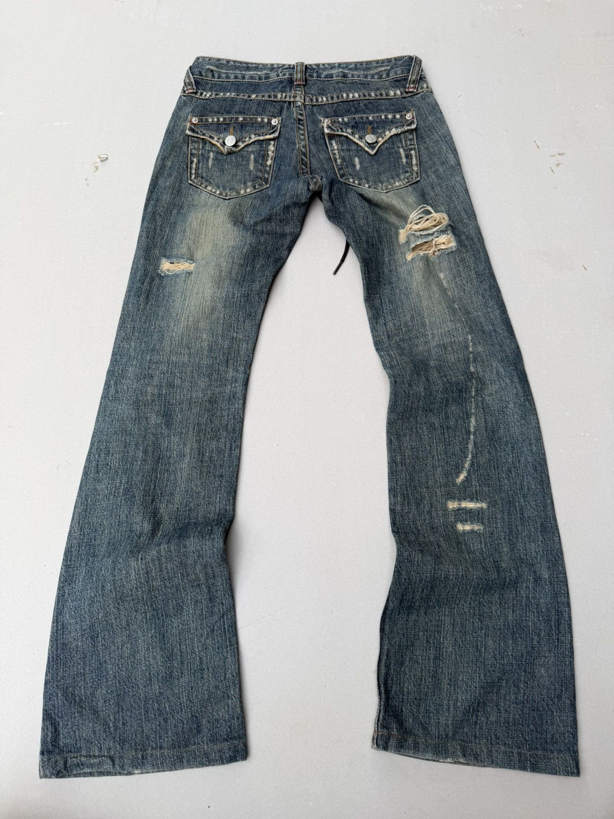 Japanese Brand Maitresse Lace up flare jeans Size US 26 / EU 42 - 4 Thumbnail