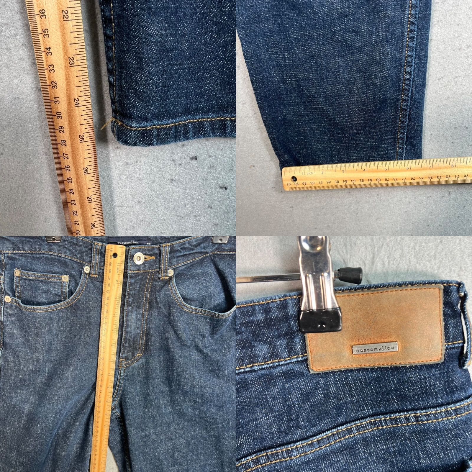 Vintage VINTAGE Customellow Jeans Denim Tapered Fit Adult Mens Size 30 Dark Wash Blue Cotton Blend 25in Inseam Mens Jeans Size US 30 / EU 46 - 8 Thumbnail