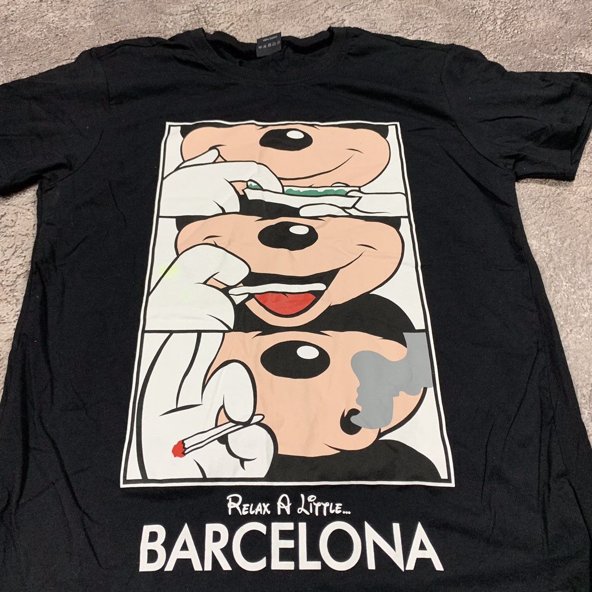 Vintage Vintage Y2K Graphic Tee Mickey Barcelona Streetwear Black M Size US M / EU 48-50 / 2 - 4 Thumbnail