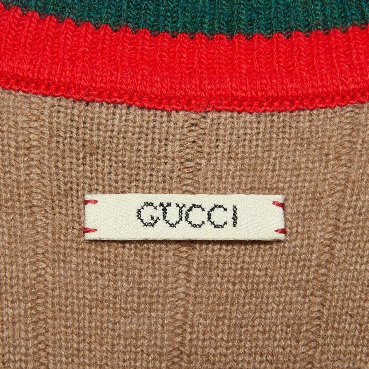 Gucci o1s1wg110925 Rib Knit Camel Cardigan With Web in Multicolor Size US XL / EU 56 / 4 - 7 Thumbnail