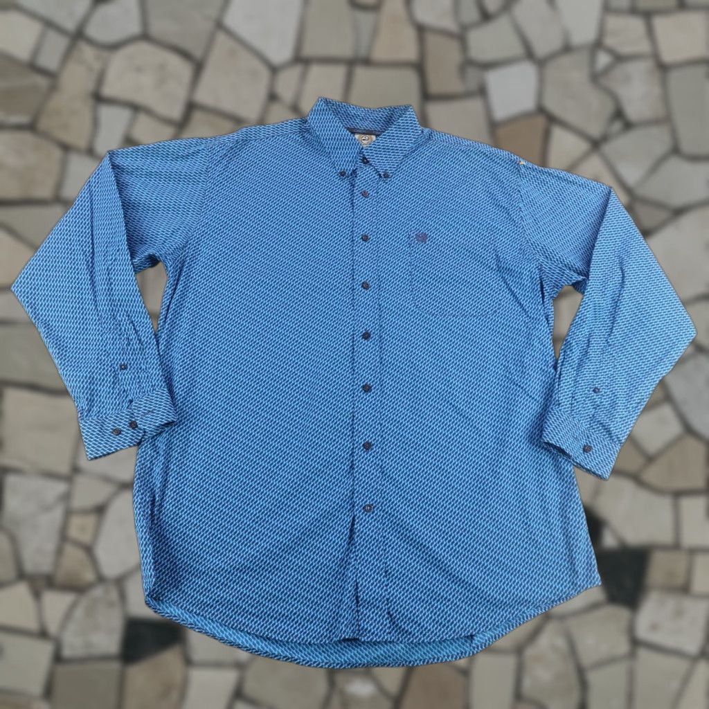 Vintage Cinch Mens Large Western Shirt Blue Geometric Cotton Long Sleeve Button-Down Rodeo Cowboy Size US L / EU 52-54 / 3 - 1 Thumbnail
