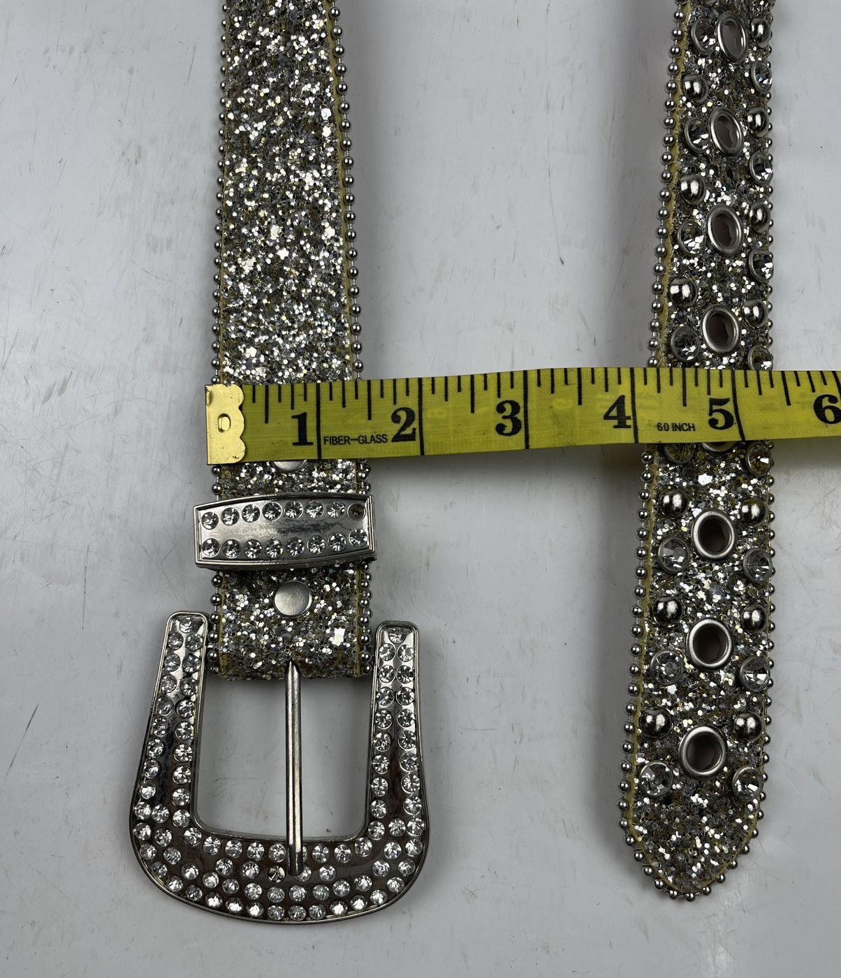 Japanese Brand rare design studded belt tc33 Size 38 - 6 Thumbnail