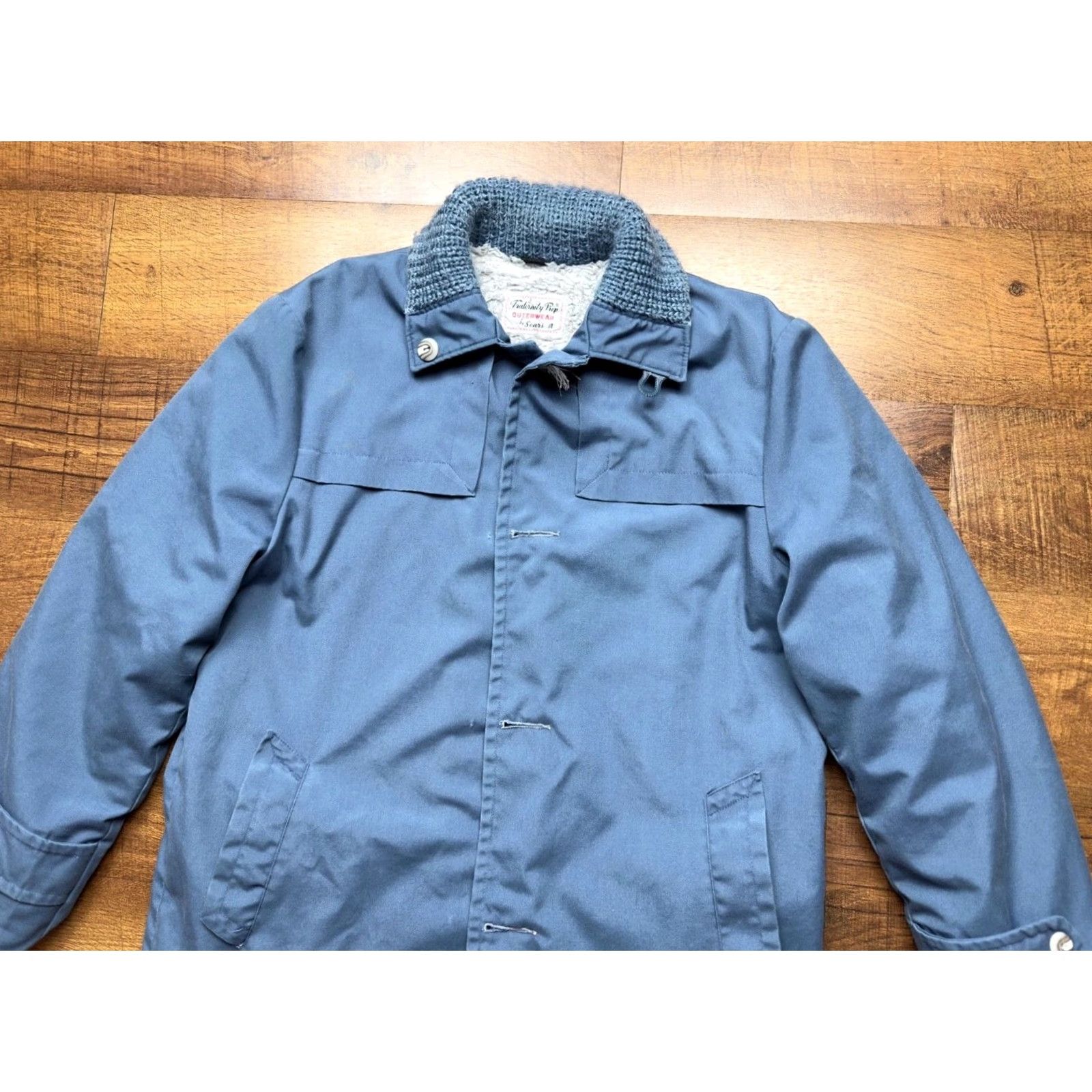 Sears VINTAGE Sears Fraternity Prep Blue Lined Jacket Coat XL Men’s Button-Front Rockabilly 1950s USA Made Size US XL / EU 56 / 4 - 3 Thumbnail