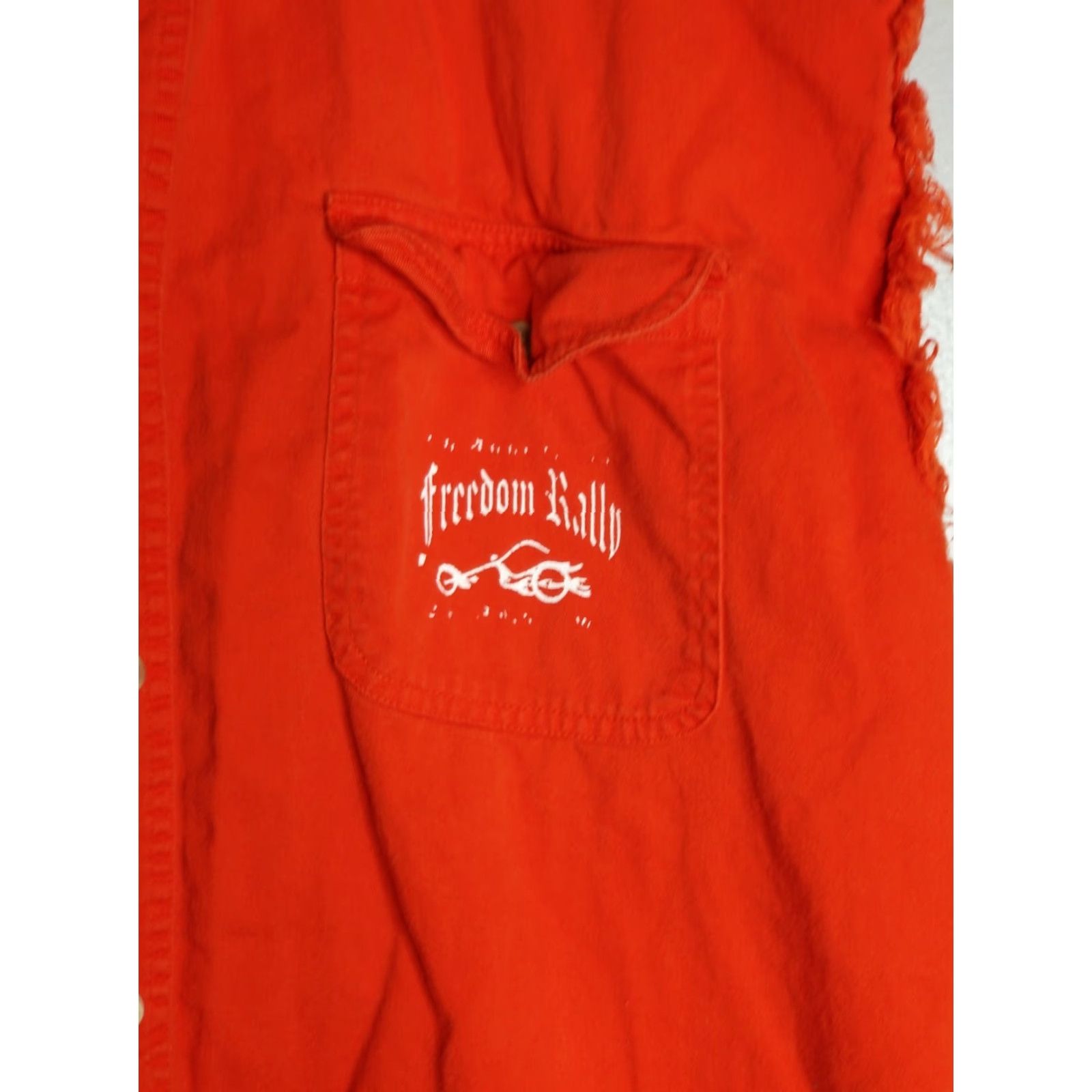 Vintage Freedom Rally Mens L Orange Motorcycle Shirt Vest Size US L / EU 52-54 / 3 - 3 Thumbnail