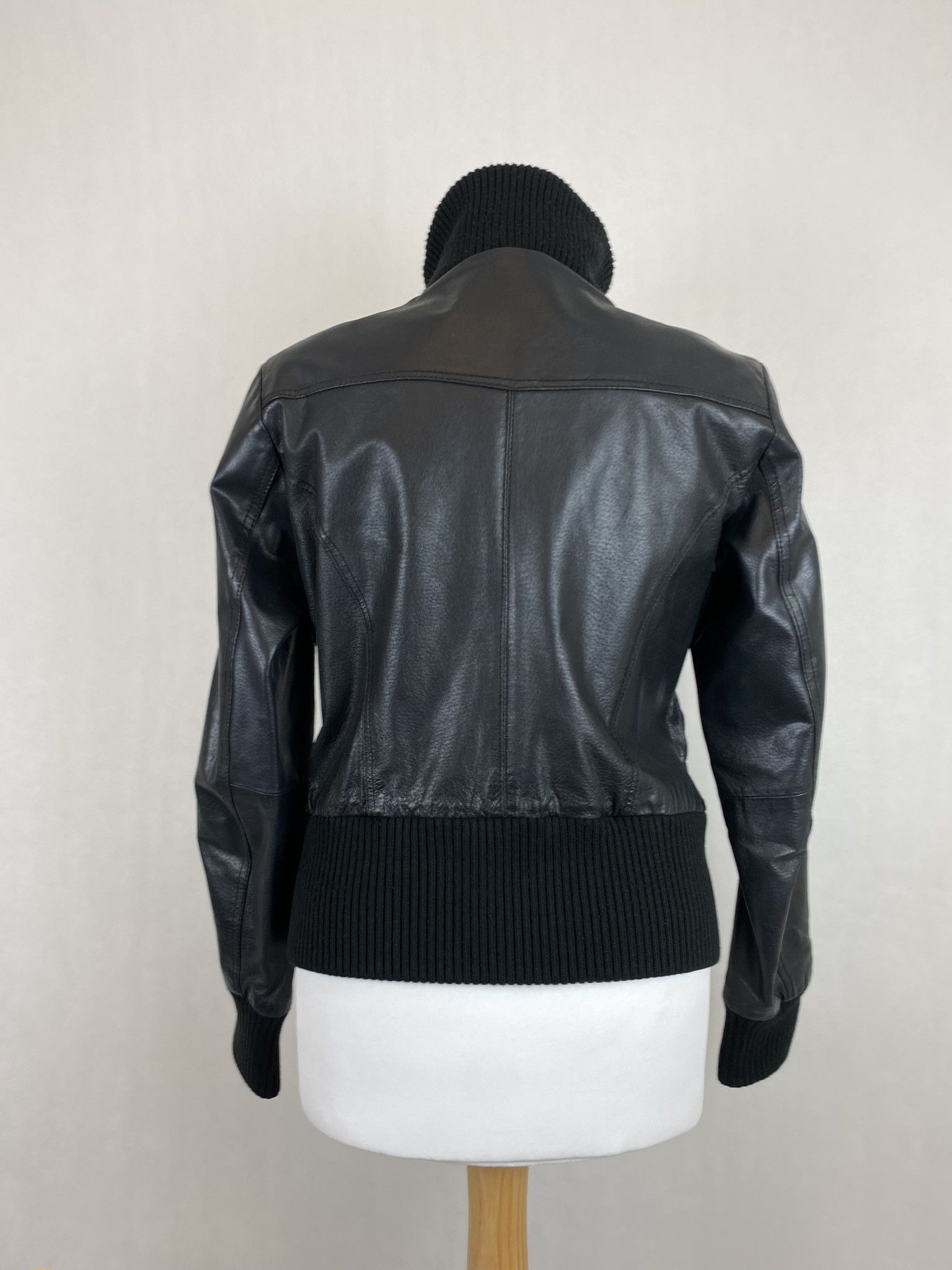 Genuine Leather × Vintage real leather womens jacket big collar tailored Size M / US 6-8 / IT 42-44 - 9 Thumbnail