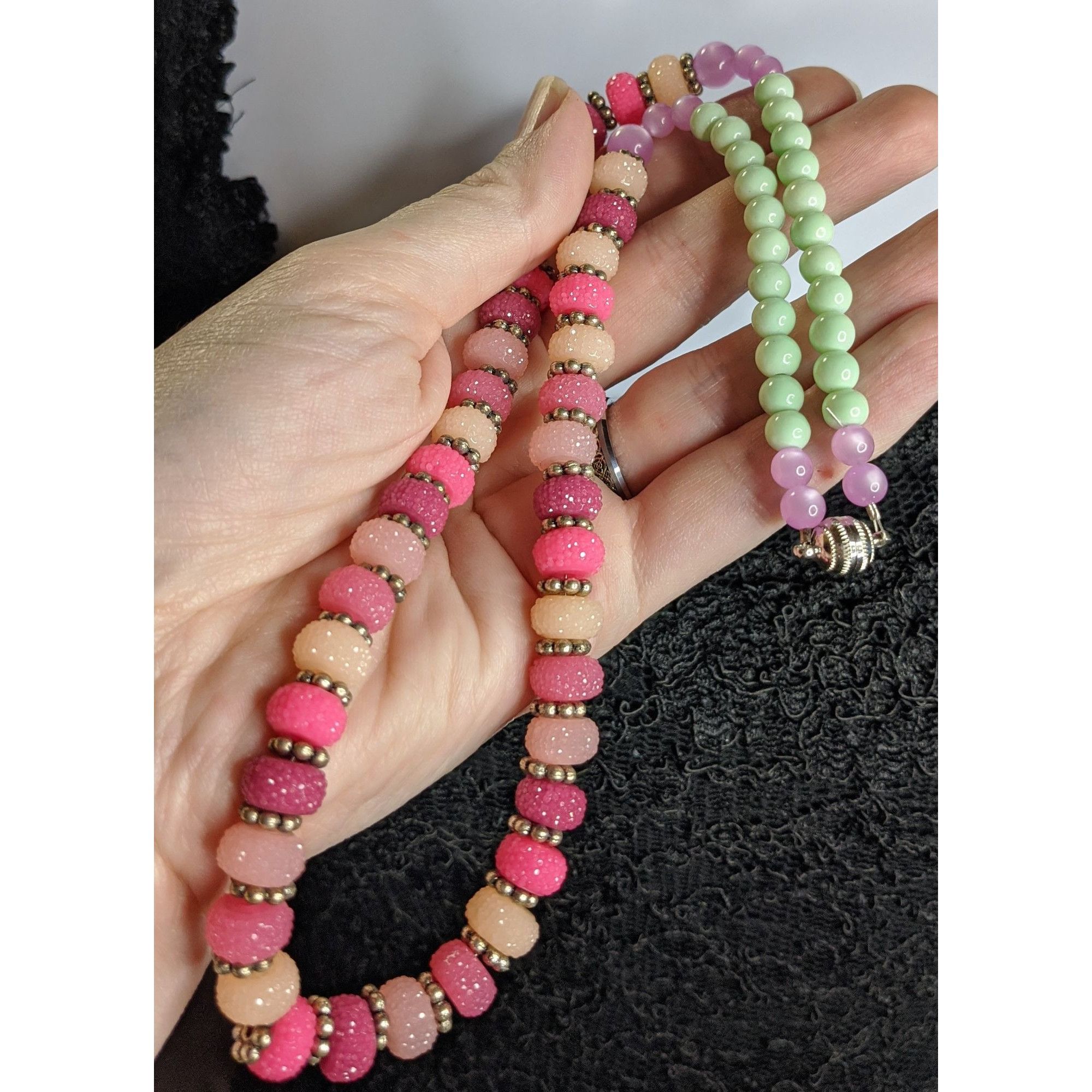 Other Colorful Jelly Beaded Necklace With Pastel & Glitter Accents Size ONE SIZE - 3 Thumbnail