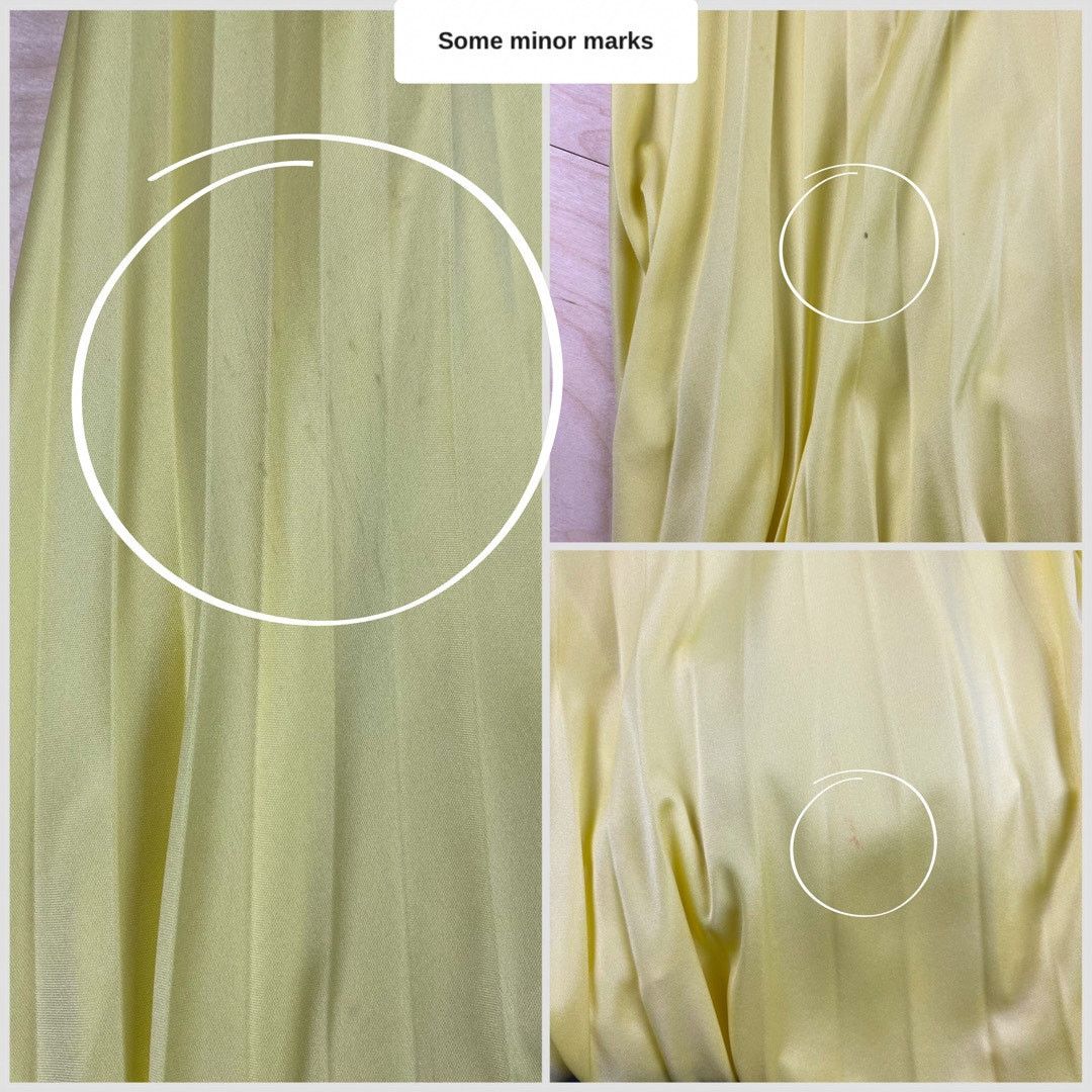 Vintage Vintage 1970s Pastel Yellow Sleeveless Pleated Maxi Dress Size M / US 6-8 / IT 42-44 - 4 Thumbnail