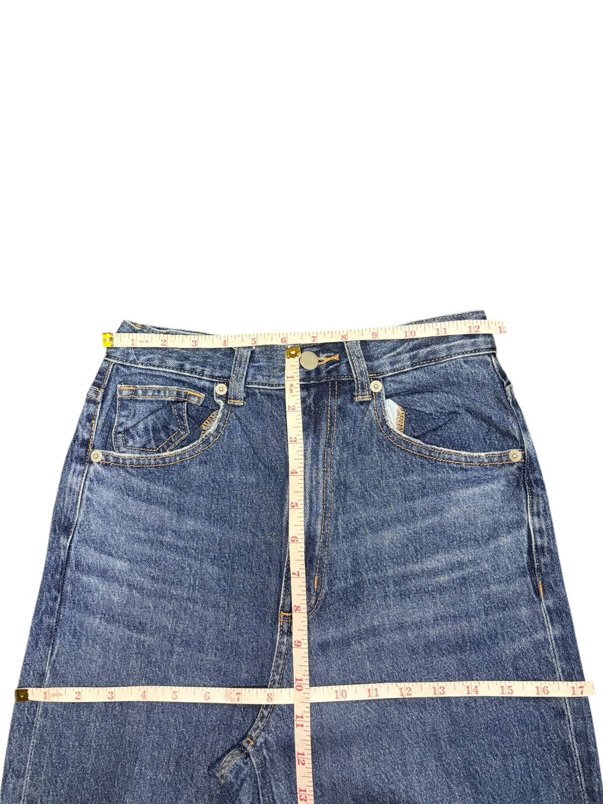 GU Vintage Gu Distressed Ultra Wide Blue Wash Baggy Jeans Size 25" / US 0 / IT 36 - 6 Thumbnail