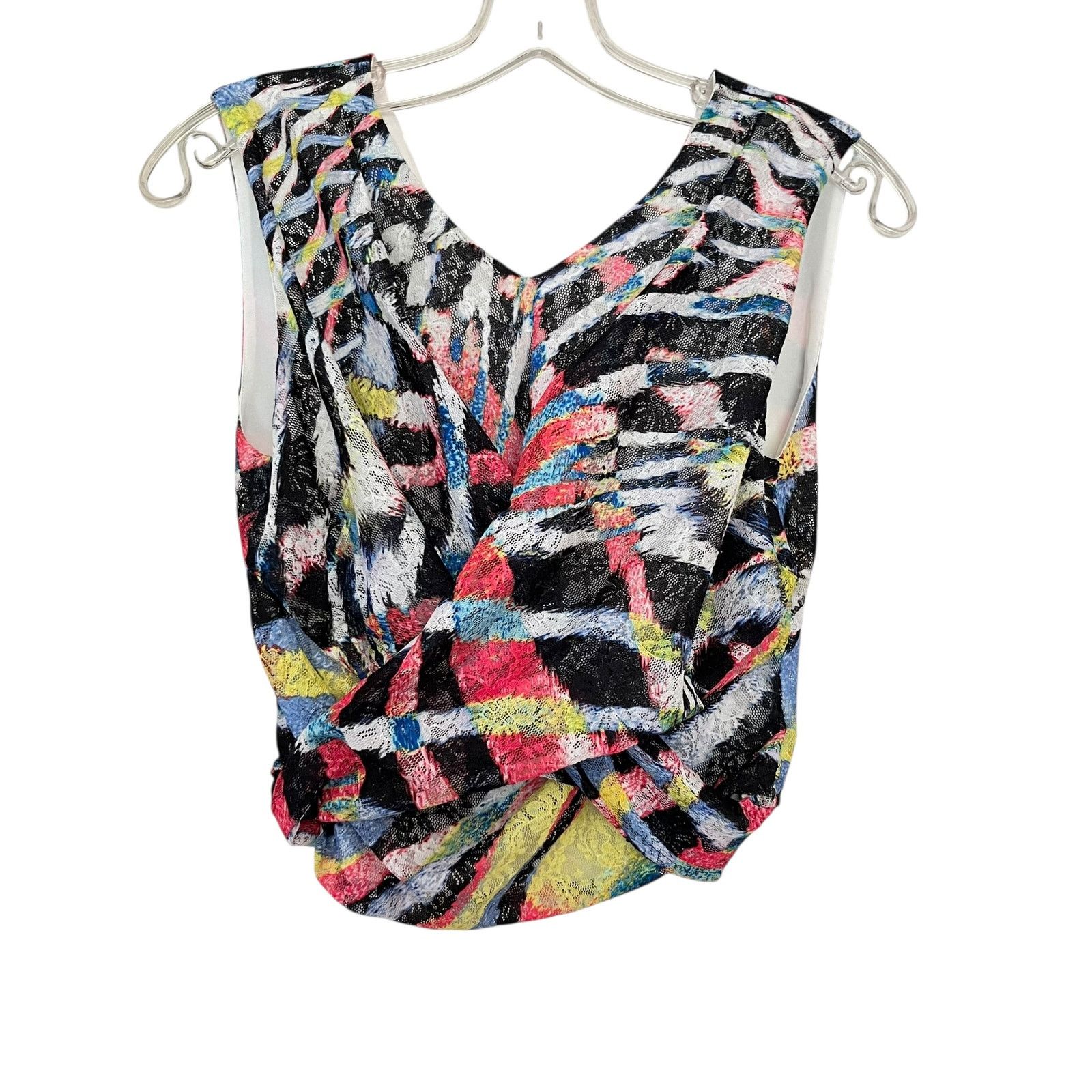 Just Cavalli Just Cavalli Multicolor Abstract Print Lace Blouse Size S / US 4 / IT 40 - 1 Thumbnail