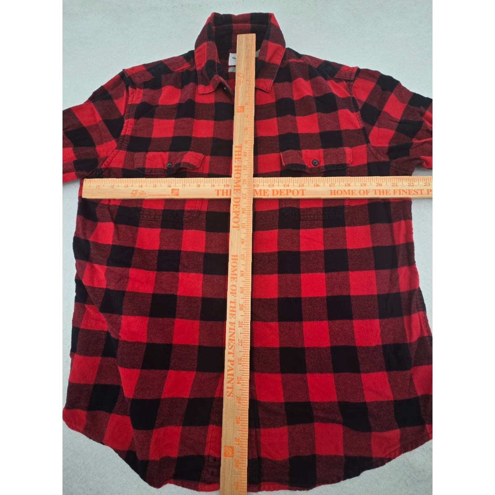 Vintage Goodfellow Shirt Men Adult Large Red Plaid Buffalo Pocket Button-Up Flannel Cotton Size US L / EU 52-54 / 3 - 6 Thumbnail