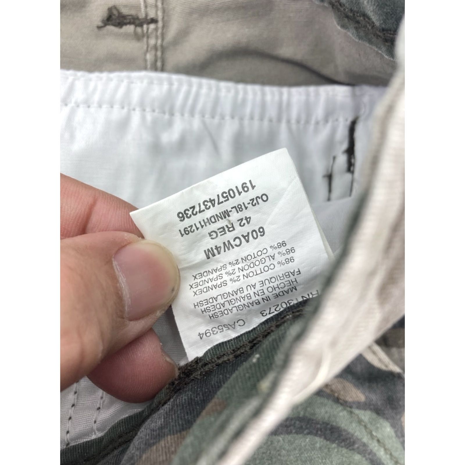 Wrangler VINTAGE Wrangler Camo Cargo Shorts Mens 42X12 Classic Relaxed Fit Camouflage Cotton Size US 42 / EU 58 - 5 Thumbnail