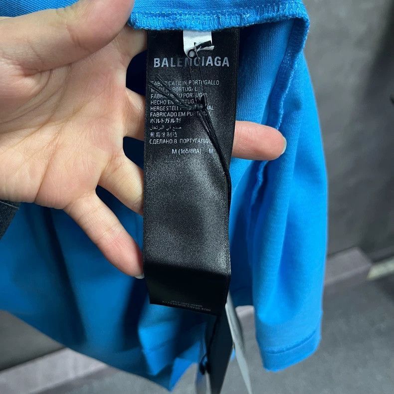 Balenciaga Balenciaga Blue Logo Letter Printed Short Sleeve T-shirt-25 Size US XS / EU 42 / 0 - 3 Thumbnail