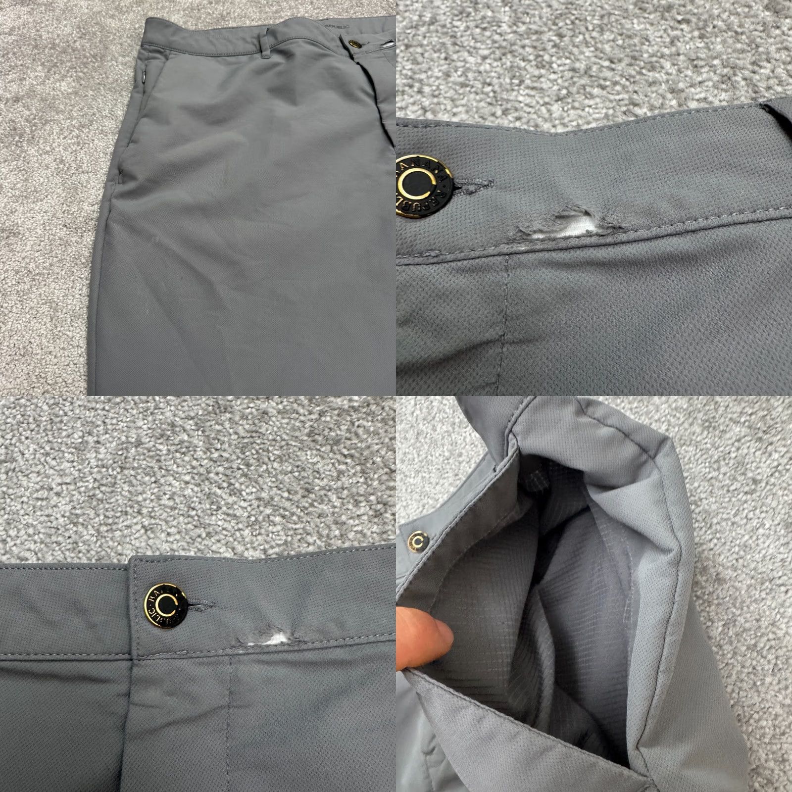 Banana Republic Banana Republic Slim Fit 5-Pocket Pants Mens 40x32 Gray Polyester Chino Slim Bib? Size US 40 / EU 56 - 8 Thumbnail