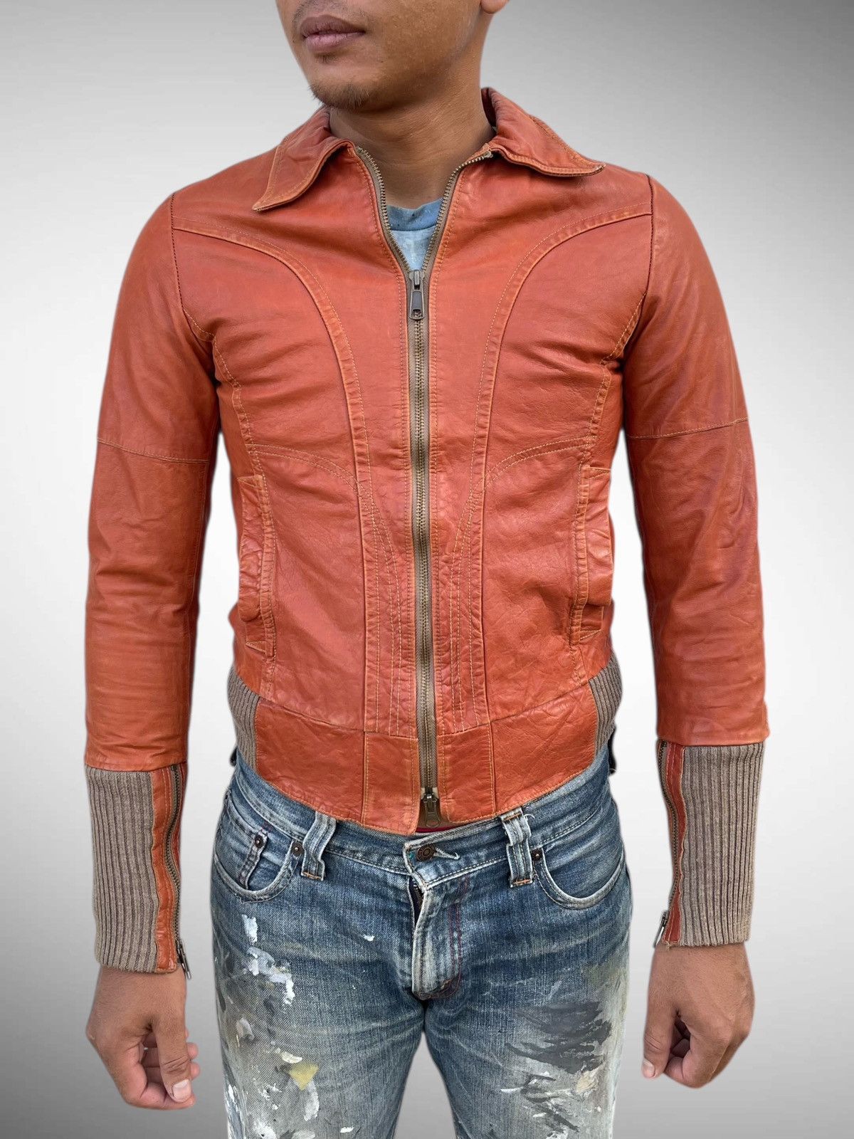 Le Grande Bleu (L.G.B.) 🔥Vintage 2000's daquiperloro Buffalo Leather Jacket Size US S / EU 44-46 / 1 - 4 Thumbnail