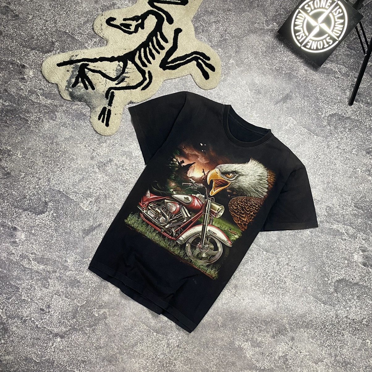 Vintage Vintage 90’s Motorcycle and Eagle logo made in USA tee Size US L / EU 52-54 / 3 - 2 Thumbnail
