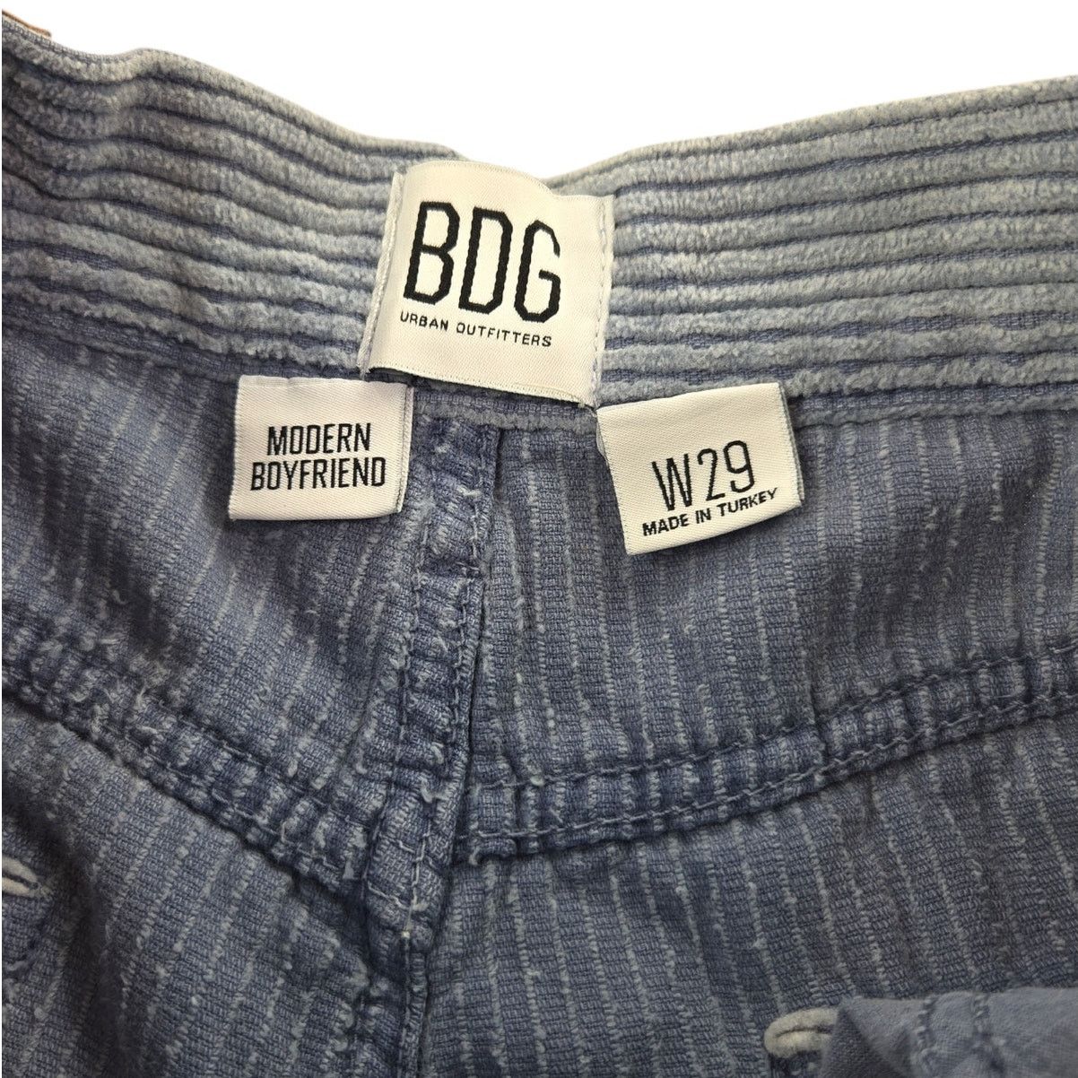 Bdg BDG | Blue Corduroy Modern Boyfriend Pants | Size W29 Size 29" - 3 Thumbnail