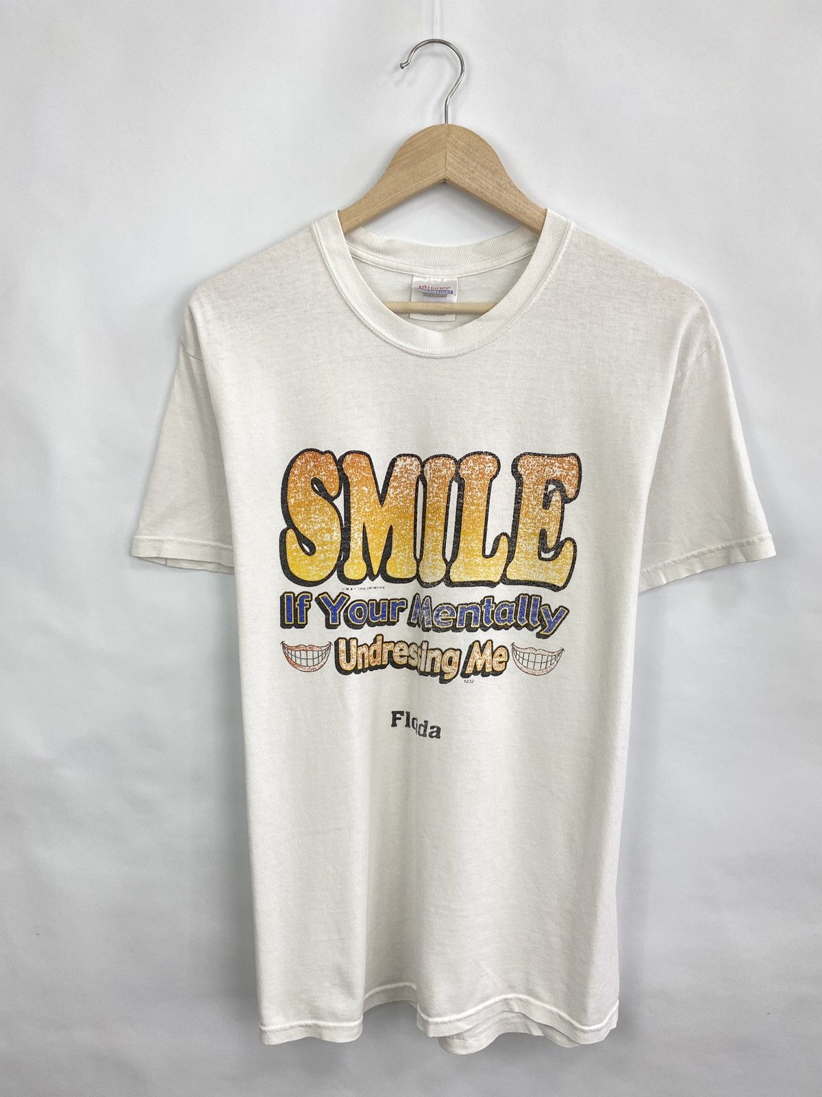 Hanes Vintage 90s Smile If You Mentally Undressing My t-shirt rare Size US M / EU 48-50 / 2 - 3 Thumbnail