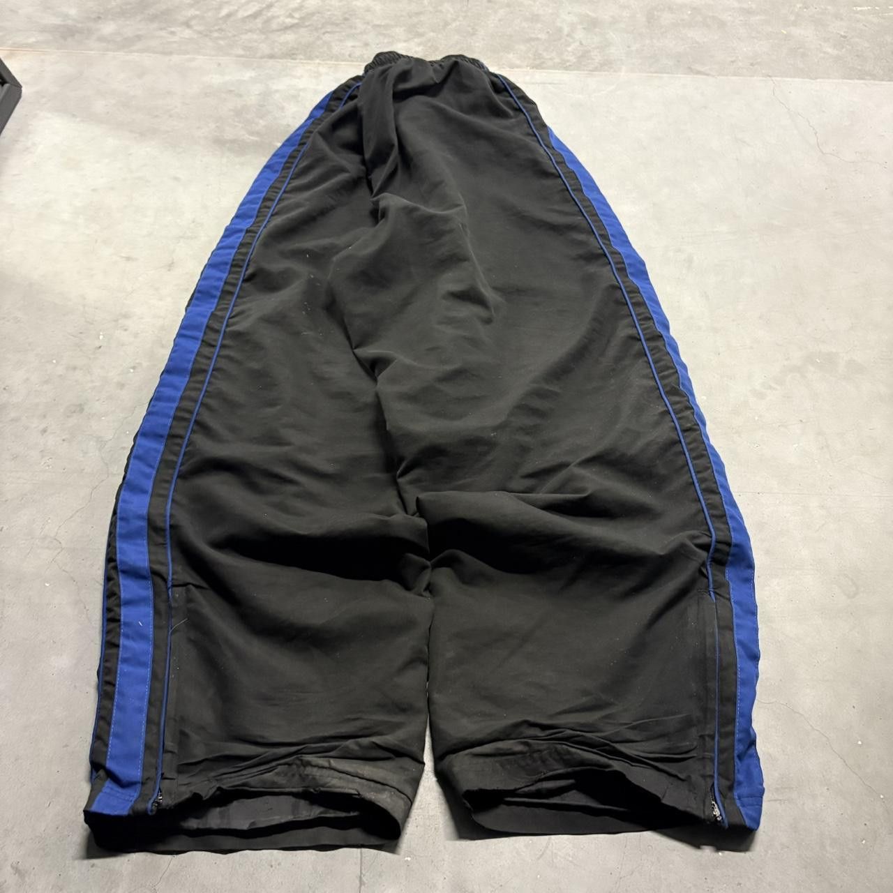 Vintage Crazy Vintage Y2K/2000s Super Baggy Striped Black and Blue Essential Track Pants! Size US 34 / EU 50 - 5 Thumbnail