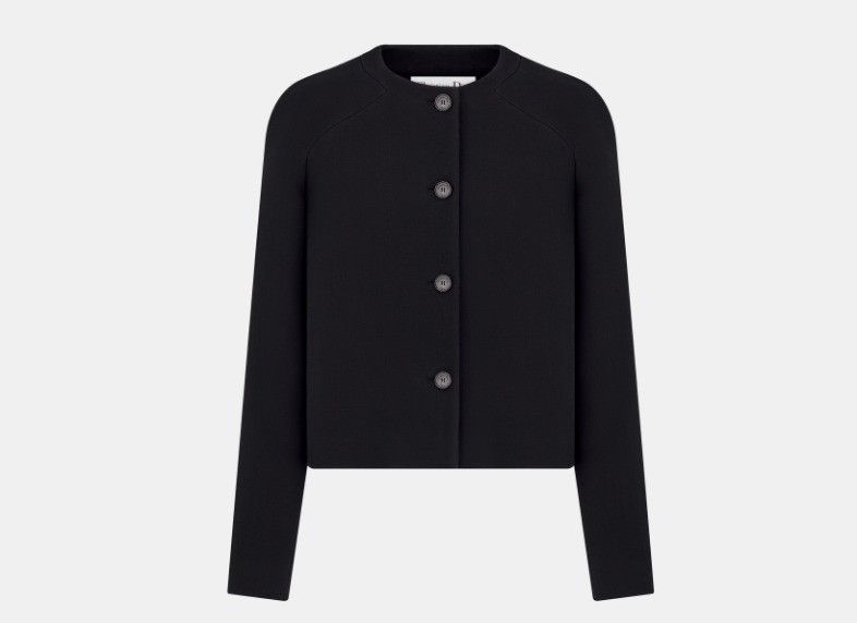 o1w1db11124 Wool Cropped Jacket in Black