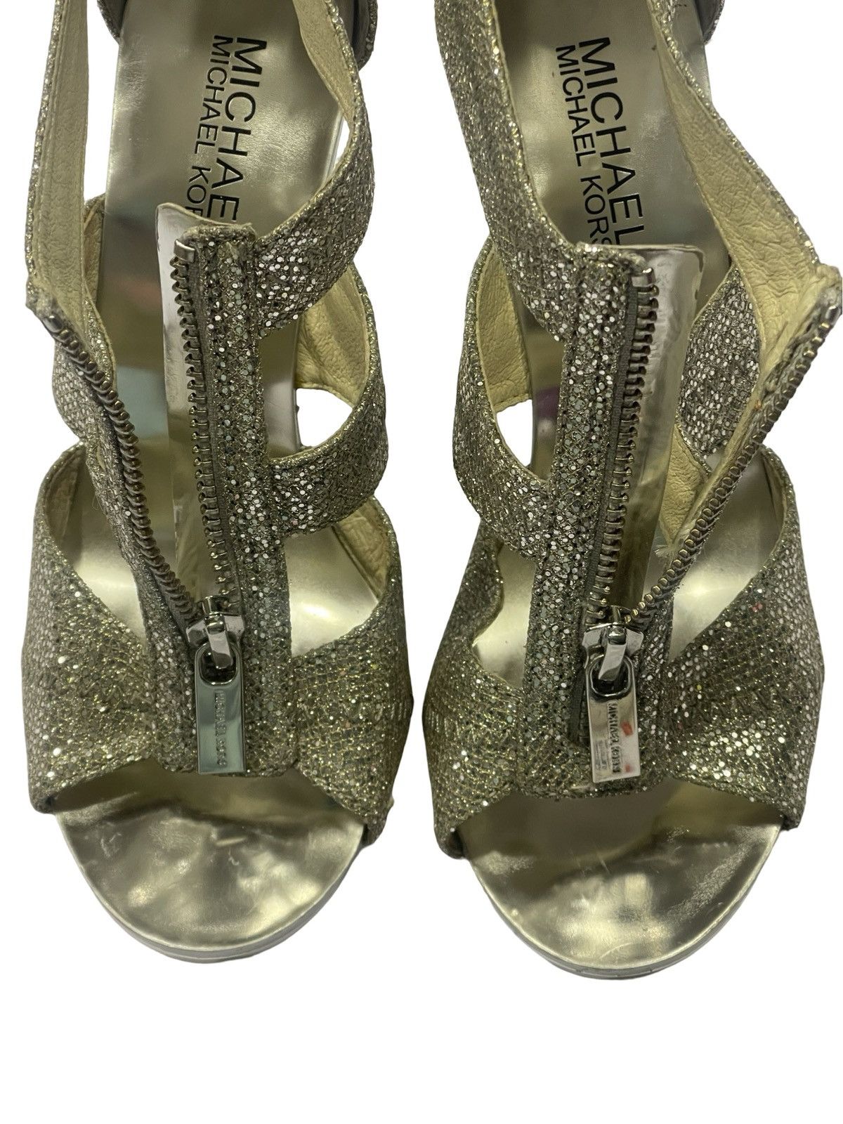 Michael Kors Michael Kors Berkley Sparkly Glitter Front Zip Heels Size 6 Size US 6 / IT 36 - 4 Thumbnail