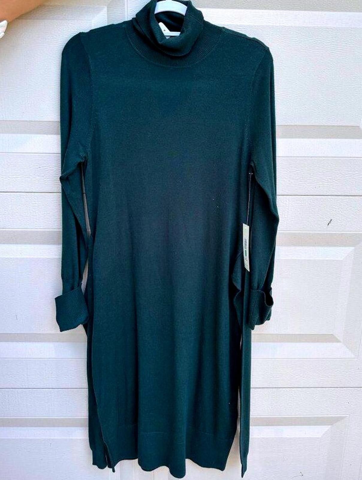 Designer ELIZA J.TURTLENECK GREEN LONG SLEEVE DRESS - L. Size L / US 10 / IT 46 - 1 Thumbnail
