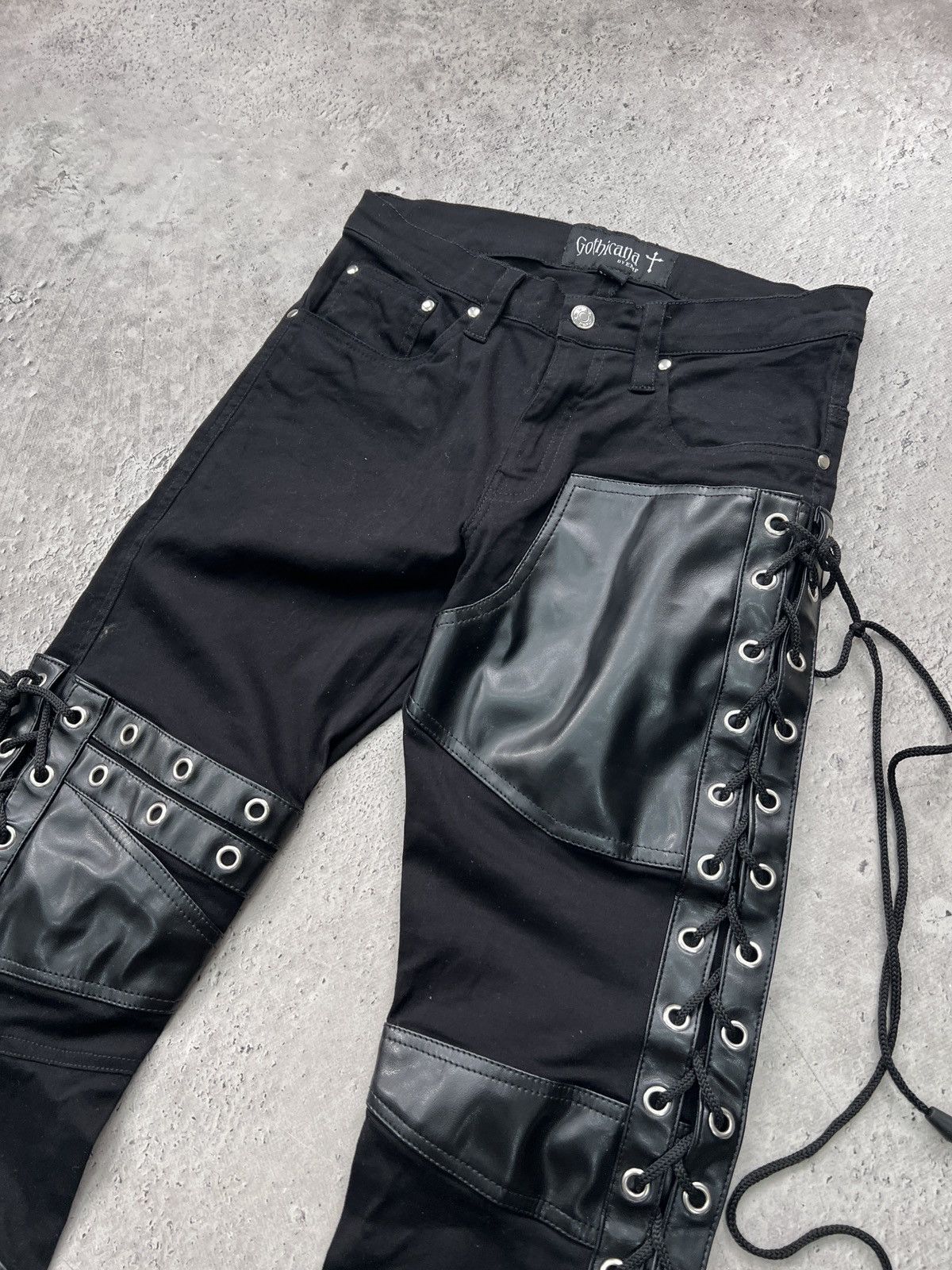 Le Grande Bleu (L.G.B.) × Tripp NYC × Vintage Vintage Tripp NYC Bondage Punk Gothic pants 3 CARTI STYLE Size US 32 / EU 48 - 4 Thumbnail