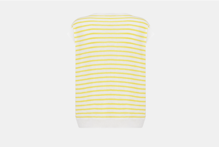 Dior o1w1db10925 444S65 Sleeveless Sweater in White/Lemon Yellow Size XS / US 0-2 / IT 36-38 - 2 Thumbnail
