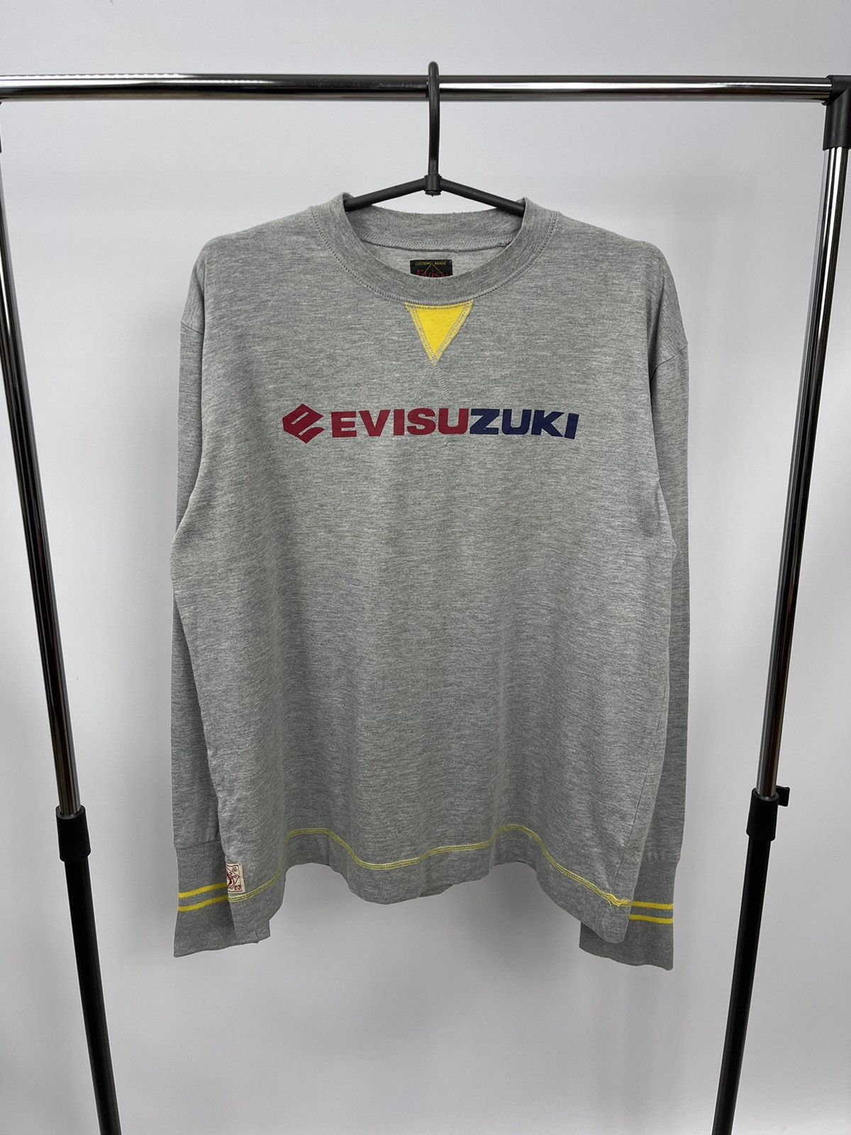 Evisu Evisu T-Shirt Long Sleeve Size XL Grey Big Logo Size US XL / EU 56 / 4 - 4 Thumbnail