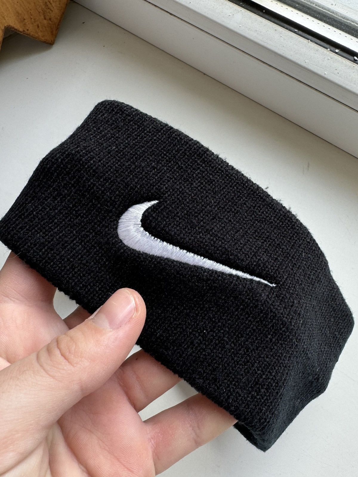 Nike × Vintage Nike Vintage Headband Supreme Swoosh Hat Black Size ONE SIZE - 3 Thumbnail