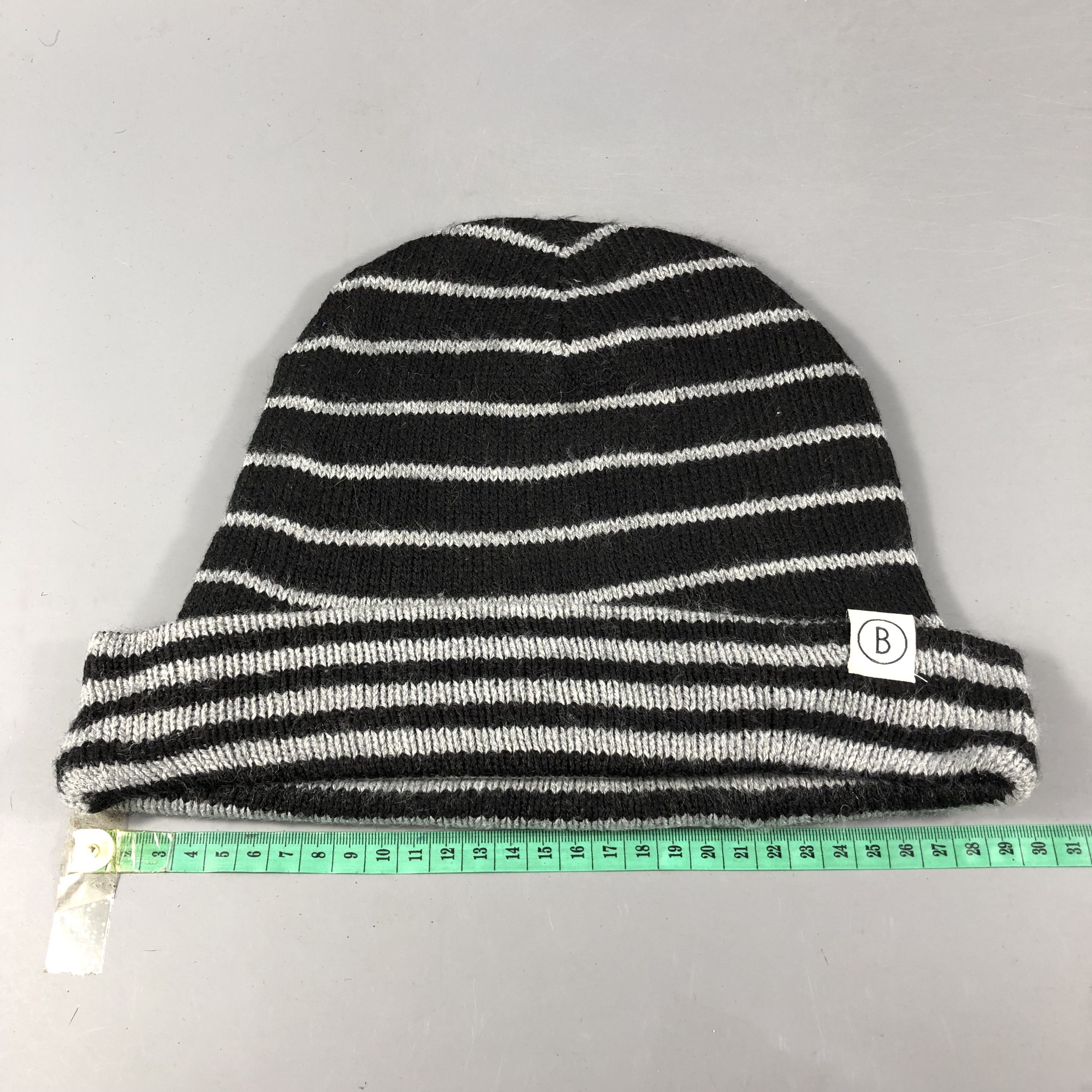Vintage B Striped Slouchy Beanie Snowcap Snow Hat B894 Size ONE SIZE - 3 Thumbnail