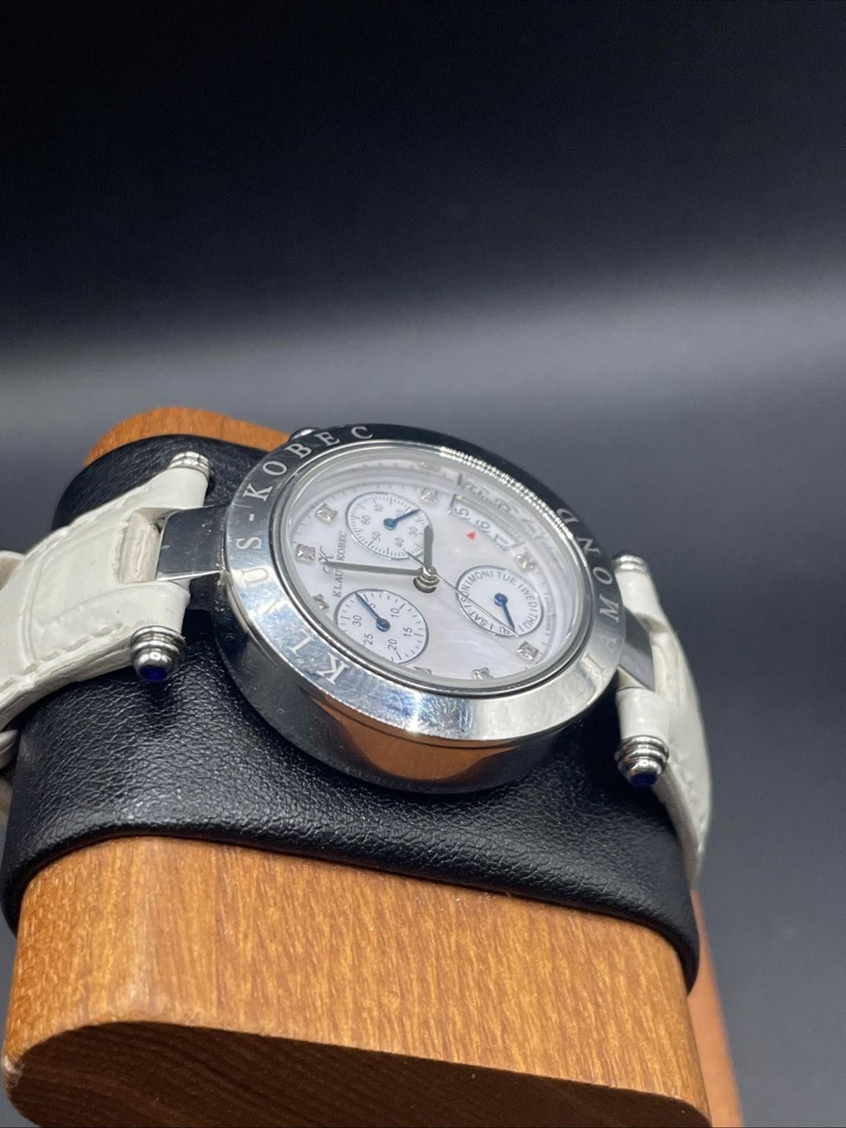 Designer KLAUS-KOBEC Diamond Swiss Chronograph MOP Dial New Battery Size ONE SIZE - 4 Thumbnail