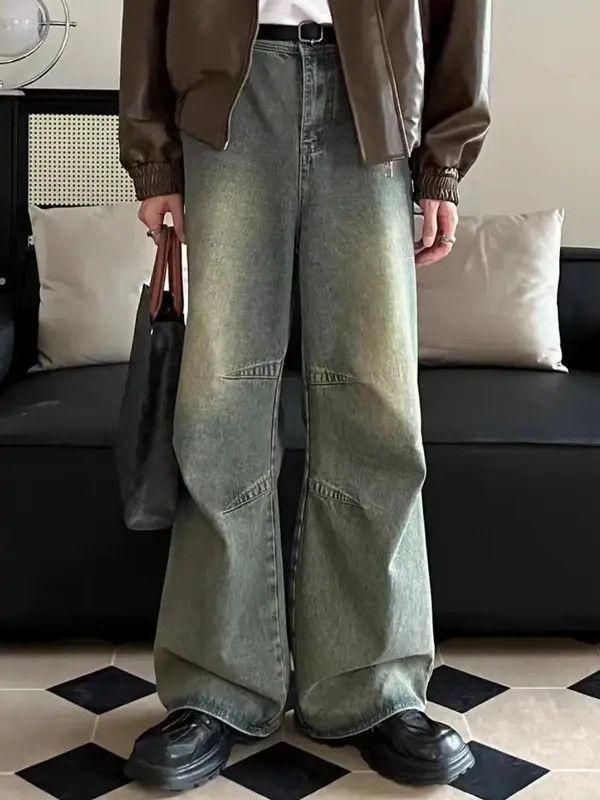 Jean Vintage Wash Y2K Street Hip Hop Micro Flare Jeans Size US 32 / EU 48 - 5 Thumbnail
