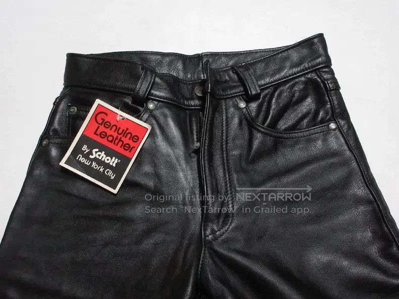 Schott Schott Leather pants, heavy cowhide Size US 28 / EU 44 - 3 Thumbnail