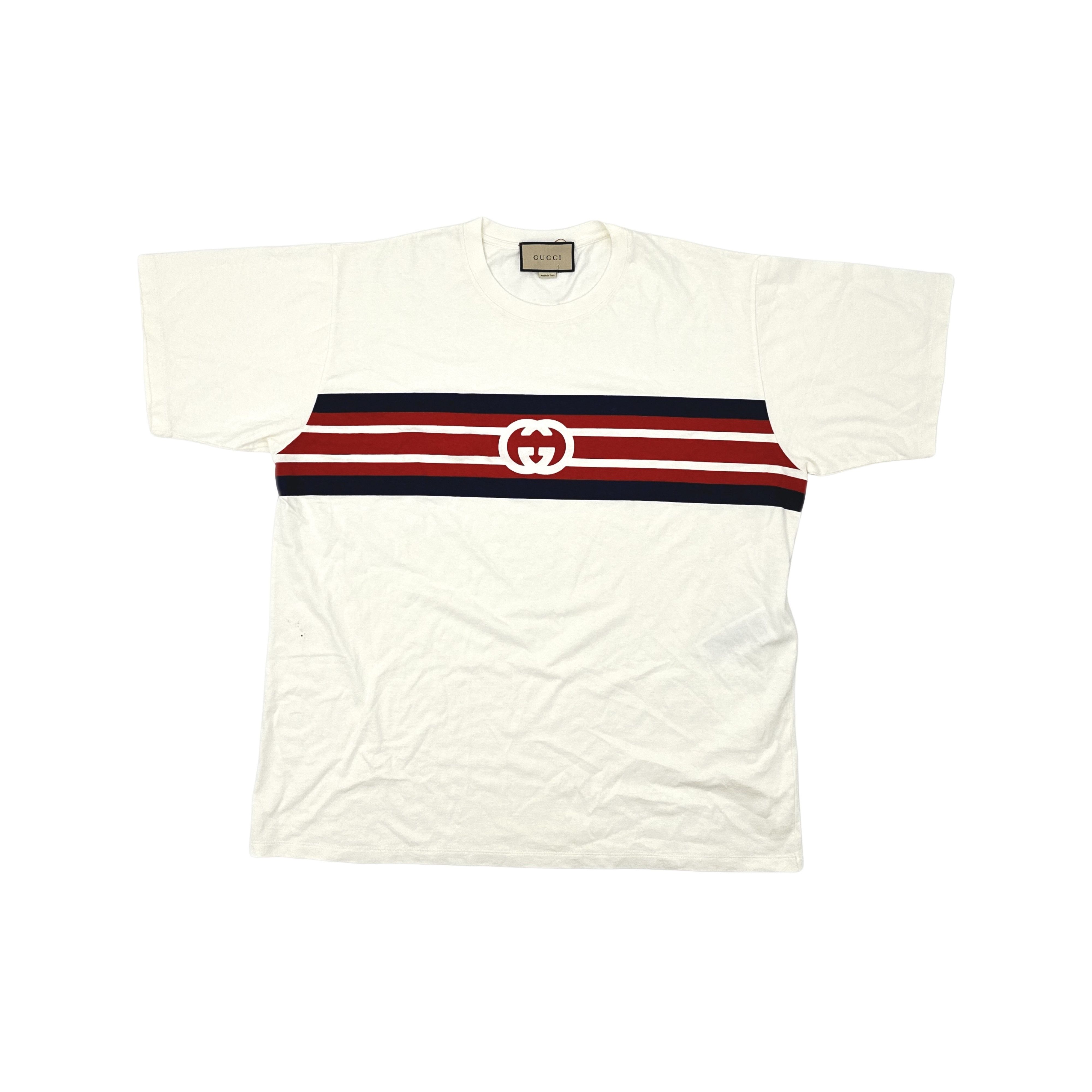 Gucci Gucci Stripe Interlocking G Logo T-Shirt XXXL Size US XXL / EU 58 / 5 - 1 Thumbnail