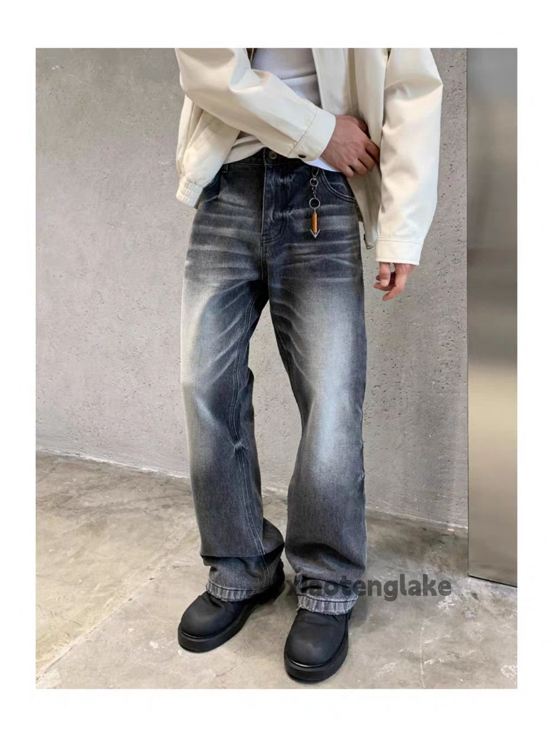 Jean × Vintage washed faded cleanfit yuppie bootcut loose jeans Size US 30 / EU 46 - 2 Thumbnail