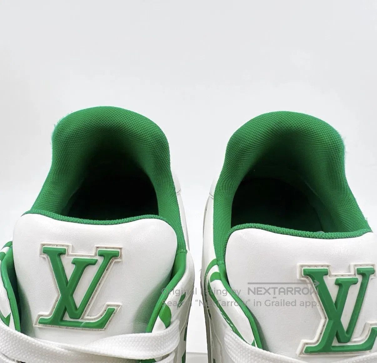 Louis Vuitton White Low-Top Sneakers with Green Accents Size 8.5. Size US 8.5 / EU 41-42 - 3 Thumbnail