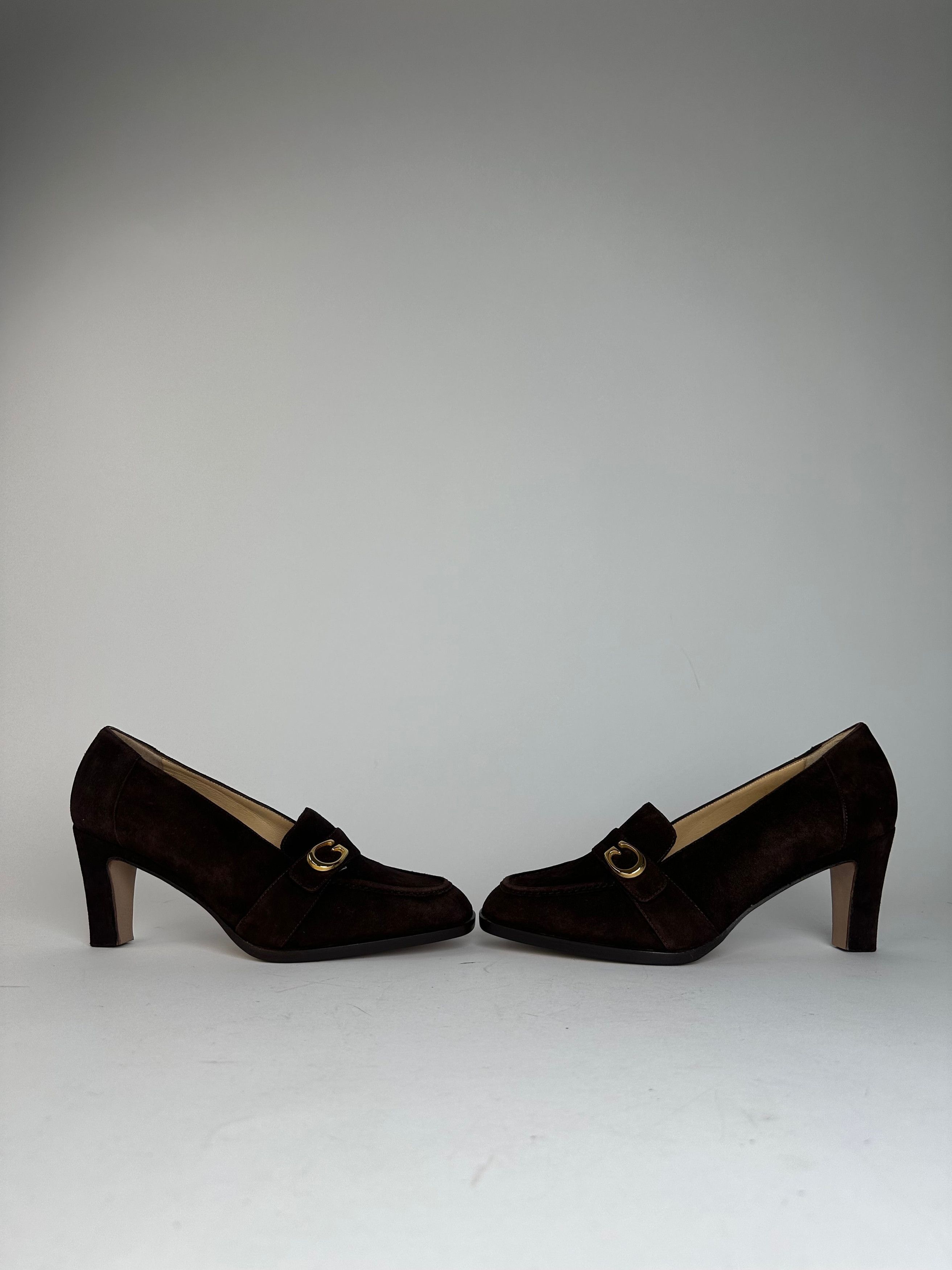 Gucci Vintage Suede Pumps Brown EU36,5 Size US 5.5 / IT 35.5 - 1 Thumbnail