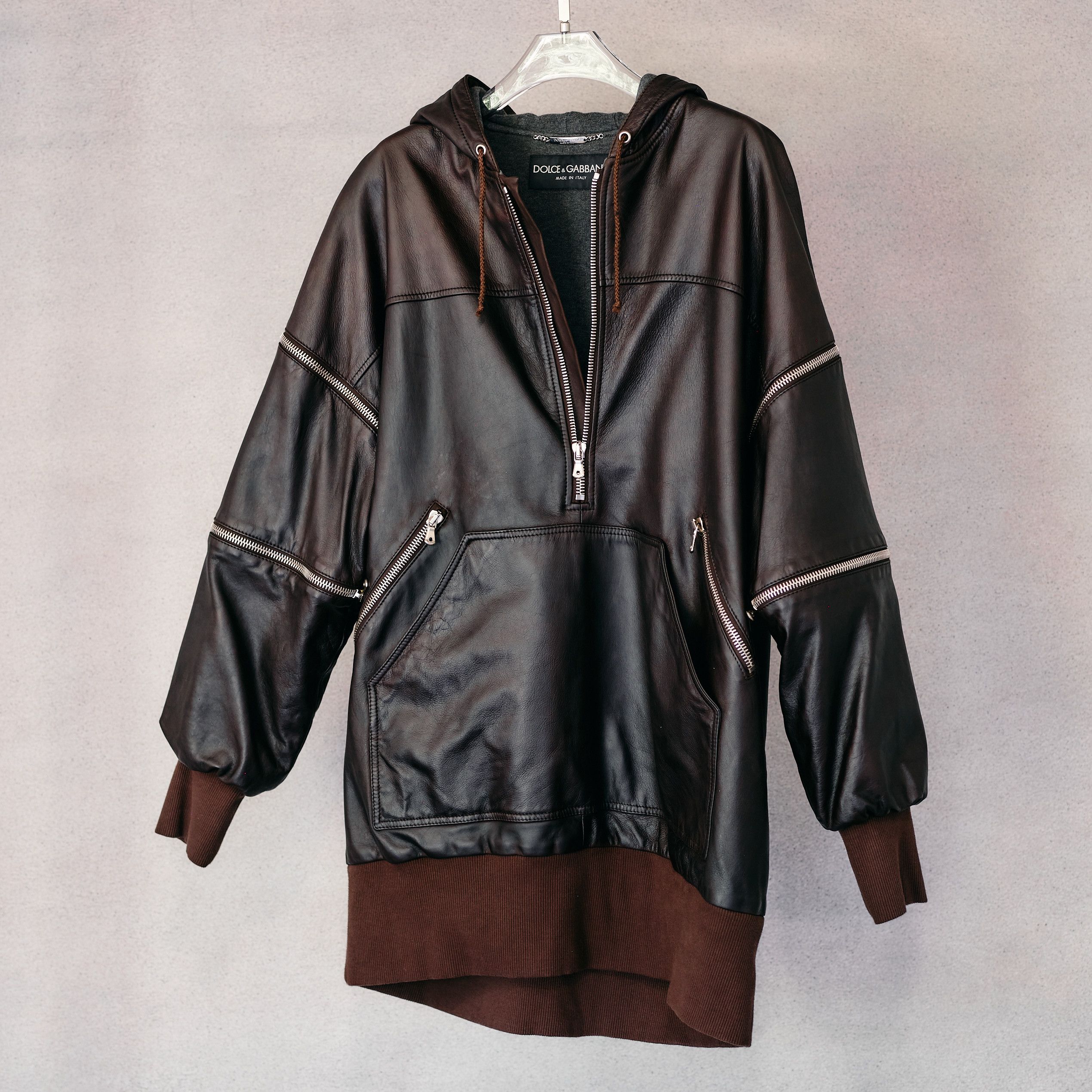 Dolce & Gabbana Dolce & Gabbana AW 2003 Goat Leather Hoodie Size US L / EU 52-54 / 3 - 10 Thumbnail