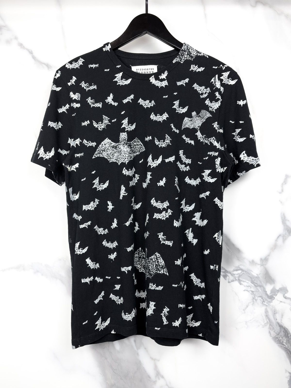 07aw/Martin Margiela10/コウモリ/Tシャツ/黒/52 Maison Margiela Martin Margiela 10 Fingerprint Print T-shirt SS09