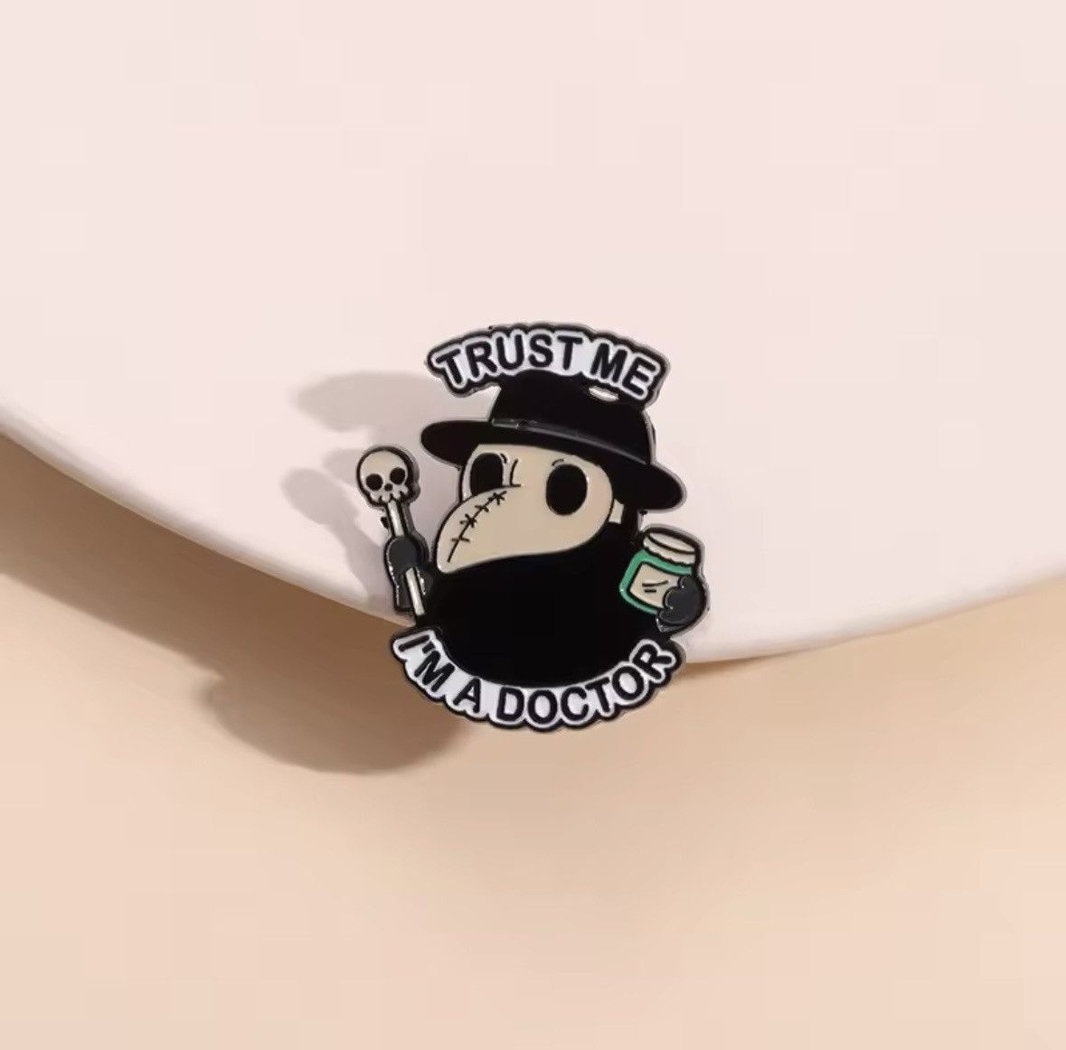 Designer Enamal pin trust me i’m a doctor halloween accessory Size ONE SIZE - 2 Thumbnail