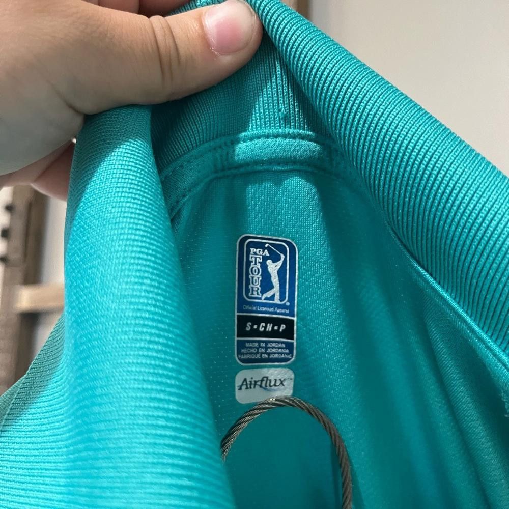PGA Tour PGA TOUR AIRFLUX DRY Mens Solid Mesh Short Sleeve Polo Aqua Size US S / EU 44-46 / 1 - 9 Thumbnail