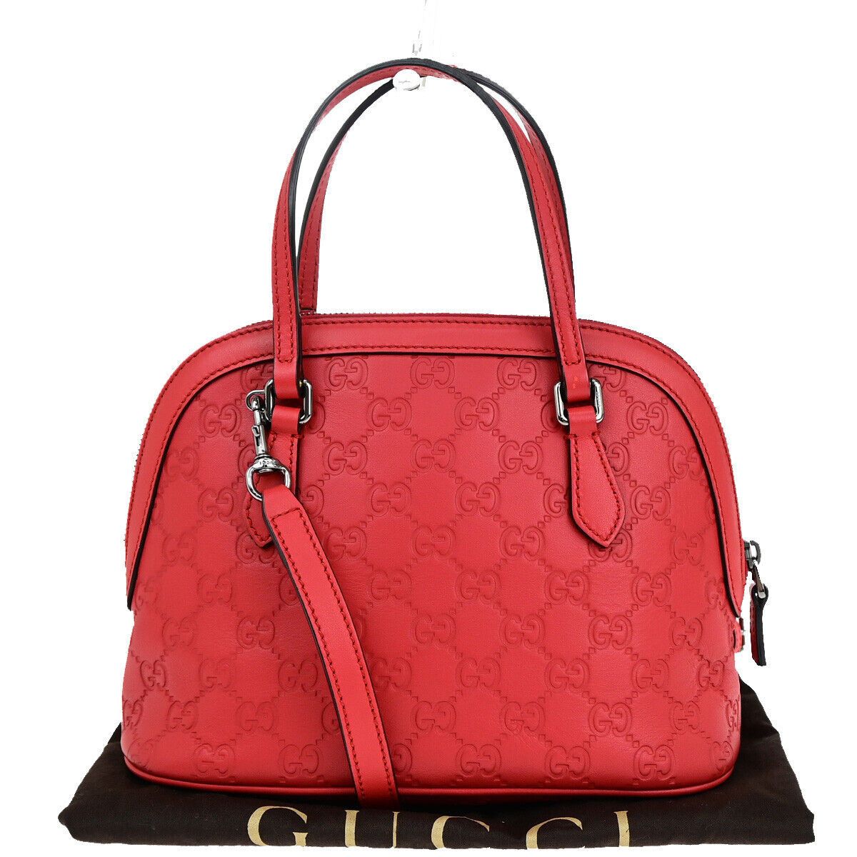 Gucci Dome Red Leather Handbag (Pre-Owned) Size ONE SIZE - 1 Thumbnail