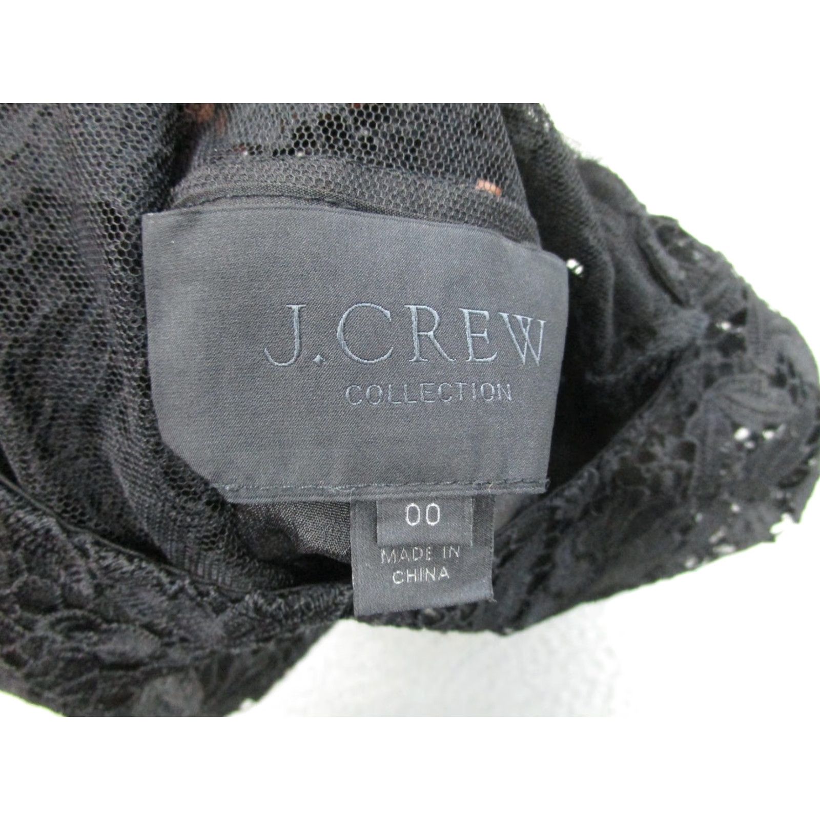 J.Crew J.CREW Collection Dress Womens 00 Black Lace 3/4 Sleeve Sheath Party Cocktail - Little Black Dress Size XXS / US 00 / IT 34 - 6 Thumbnail