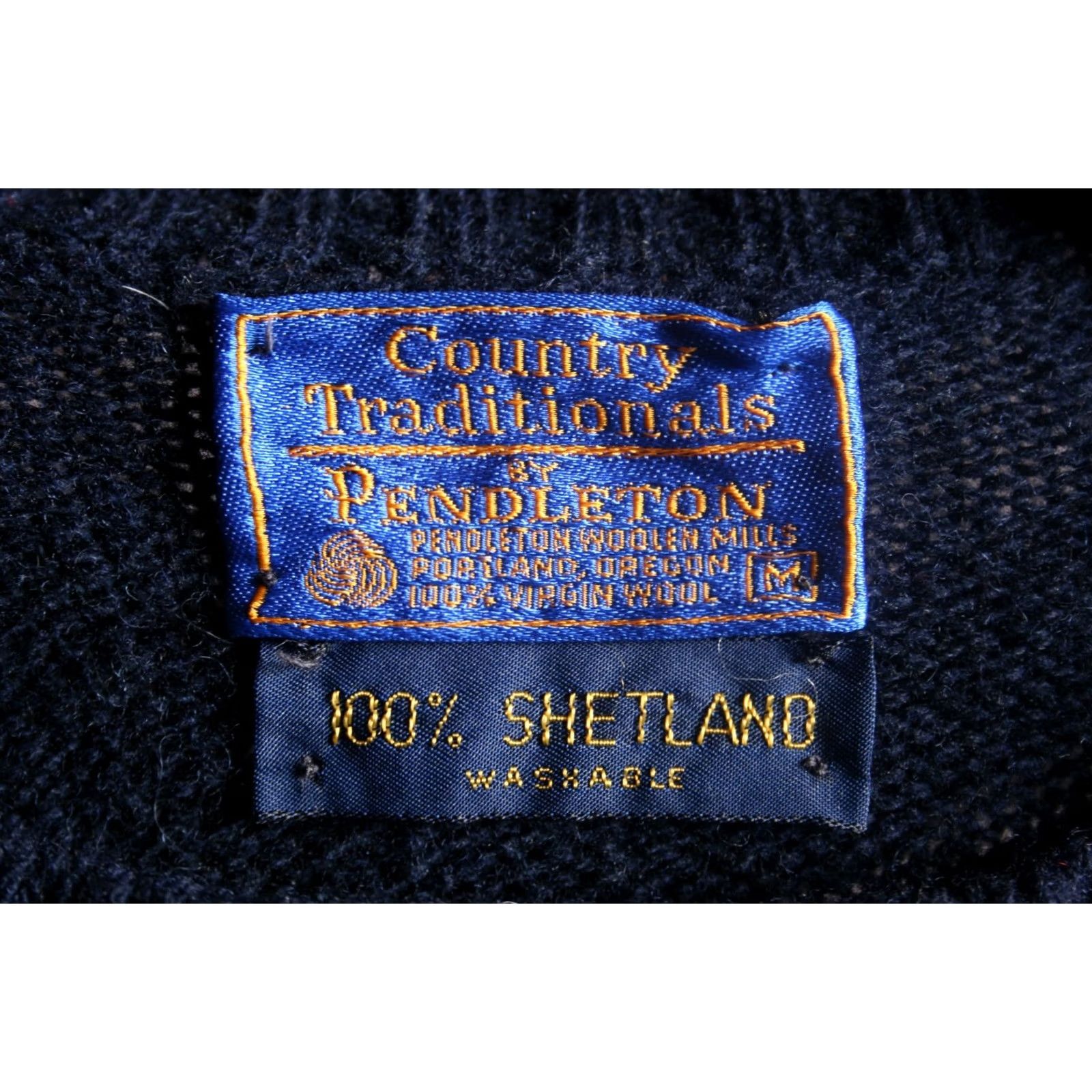 Pendleton VINTAGE Pendleton Navy Blue Wool Sweater Crew Neck M Mens Pullover USA Washable Shetland Wool Tag M 38" Chest 25.25" Length 34" Sleeves Blue Sized Size US M / EU 48-50 / 2 - 5 Thumbnail