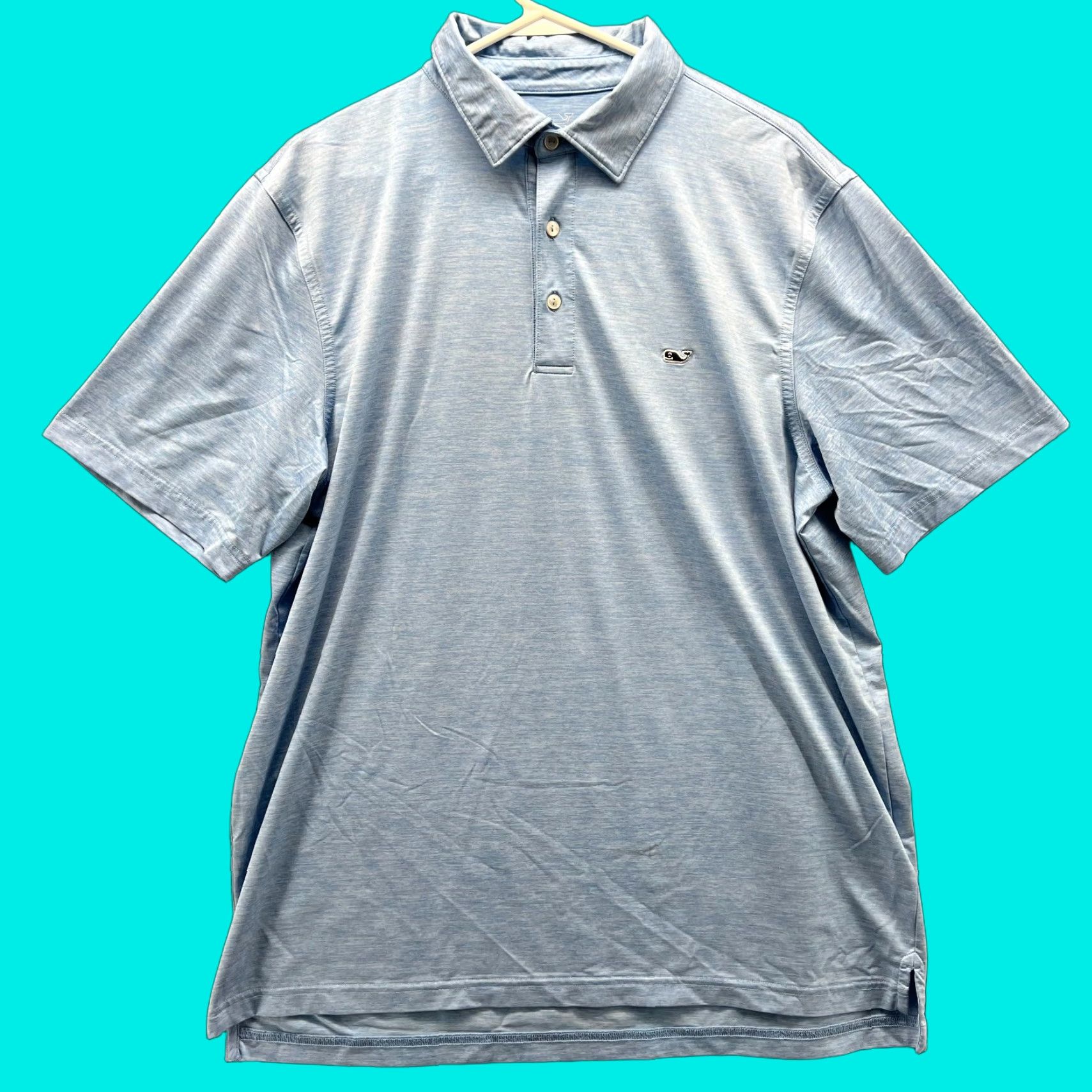 Vineyard Vines Vineyard Vines Polo Shirt Men Large Blue Polyester Knit Shirt Size 42R - 1 Thumbnail