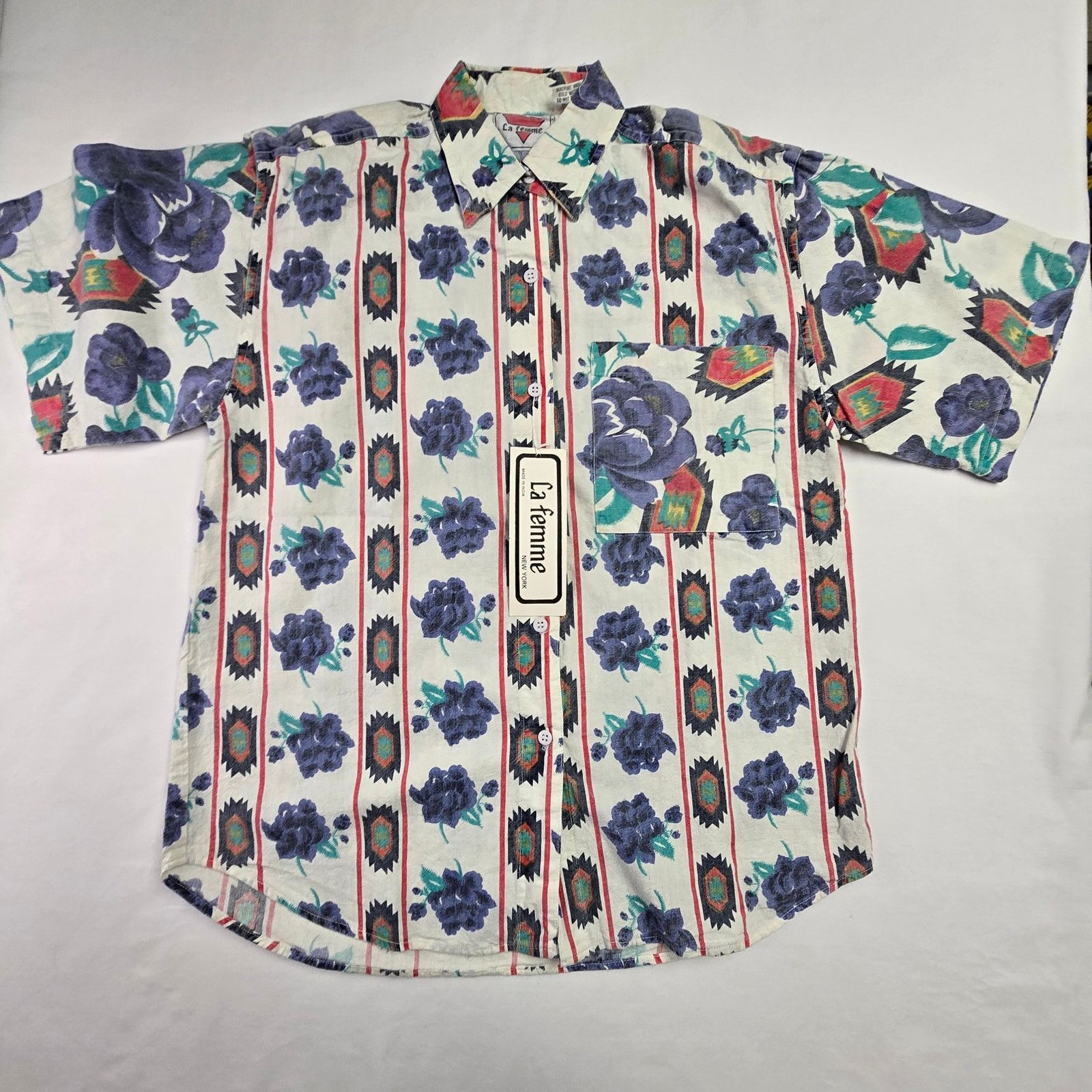 Vintage Vintage La Femme Button Up M Floral Print Shirt VTG Size M / US 6-8 / IT 42-44 - 1 Thumbnail