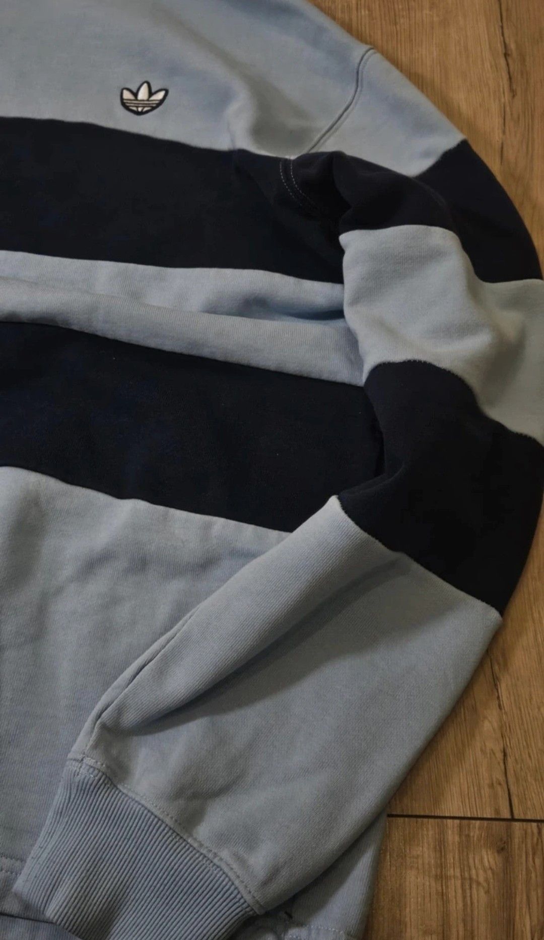 Adidas Adidas Colorblock Drawstring Lightblue hoodie Size US L / EU 52-54 / 3 - 4 Thumbnail