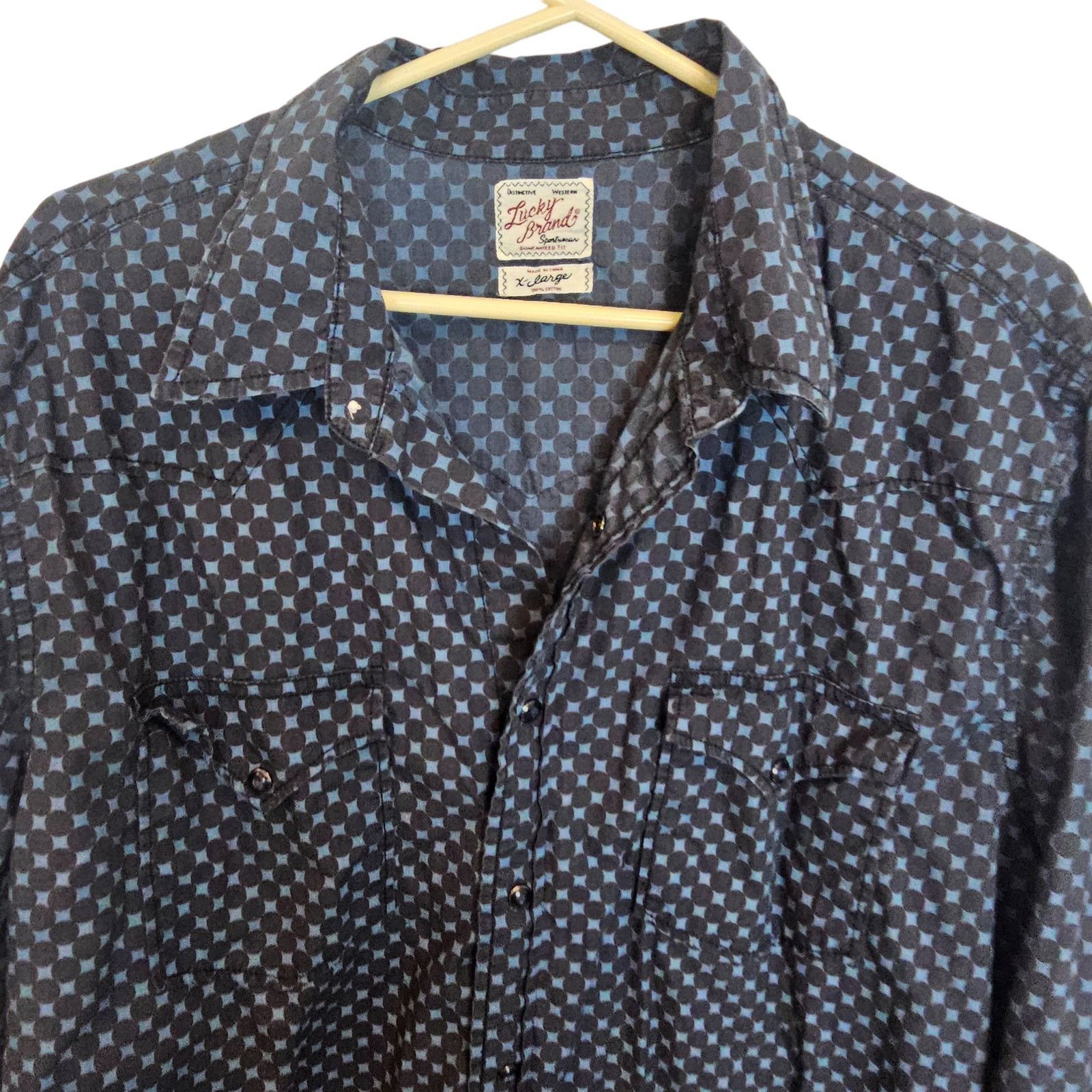 Lucky Brand Lucky Brand Mens Western Shirt Pearl Snap XL Cowboy Country Size US XL / EU 56 / 4 - 2 Thumbnail